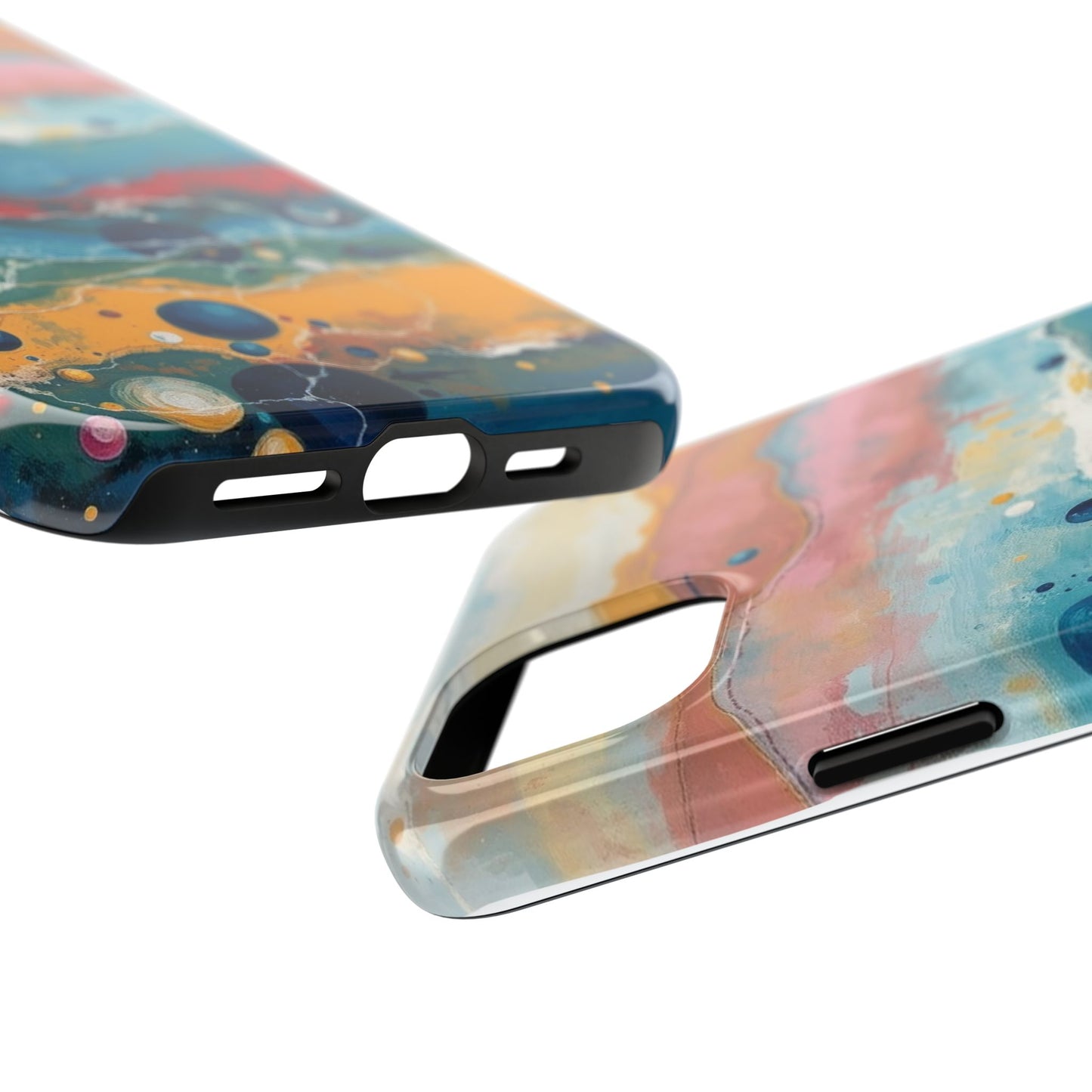 Artistic Tough Phone Case - Vibrant Waves Design for Unique Style