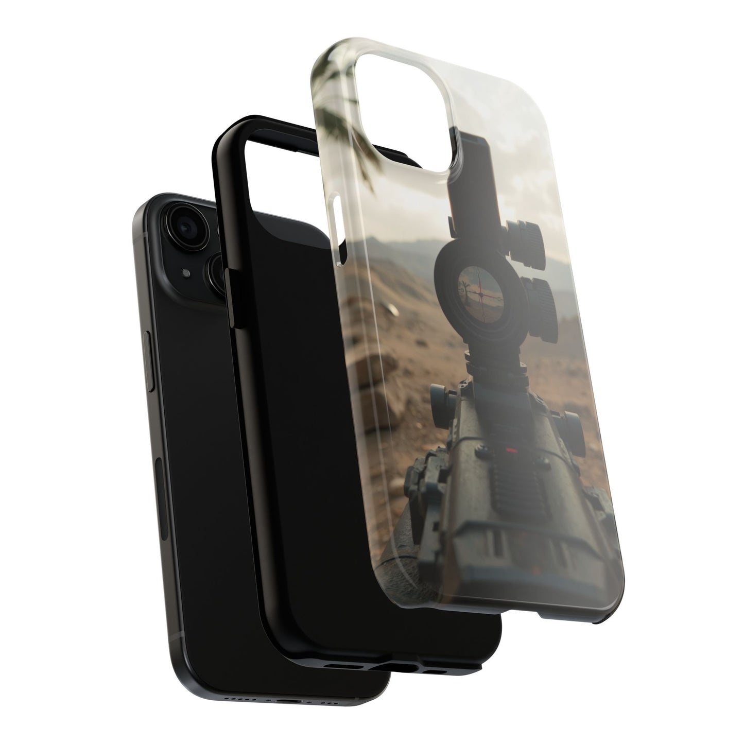 Tough Phone Case with Sniper Scope Design - Durable & Stylish Protection for Outdoors Enthusiasts