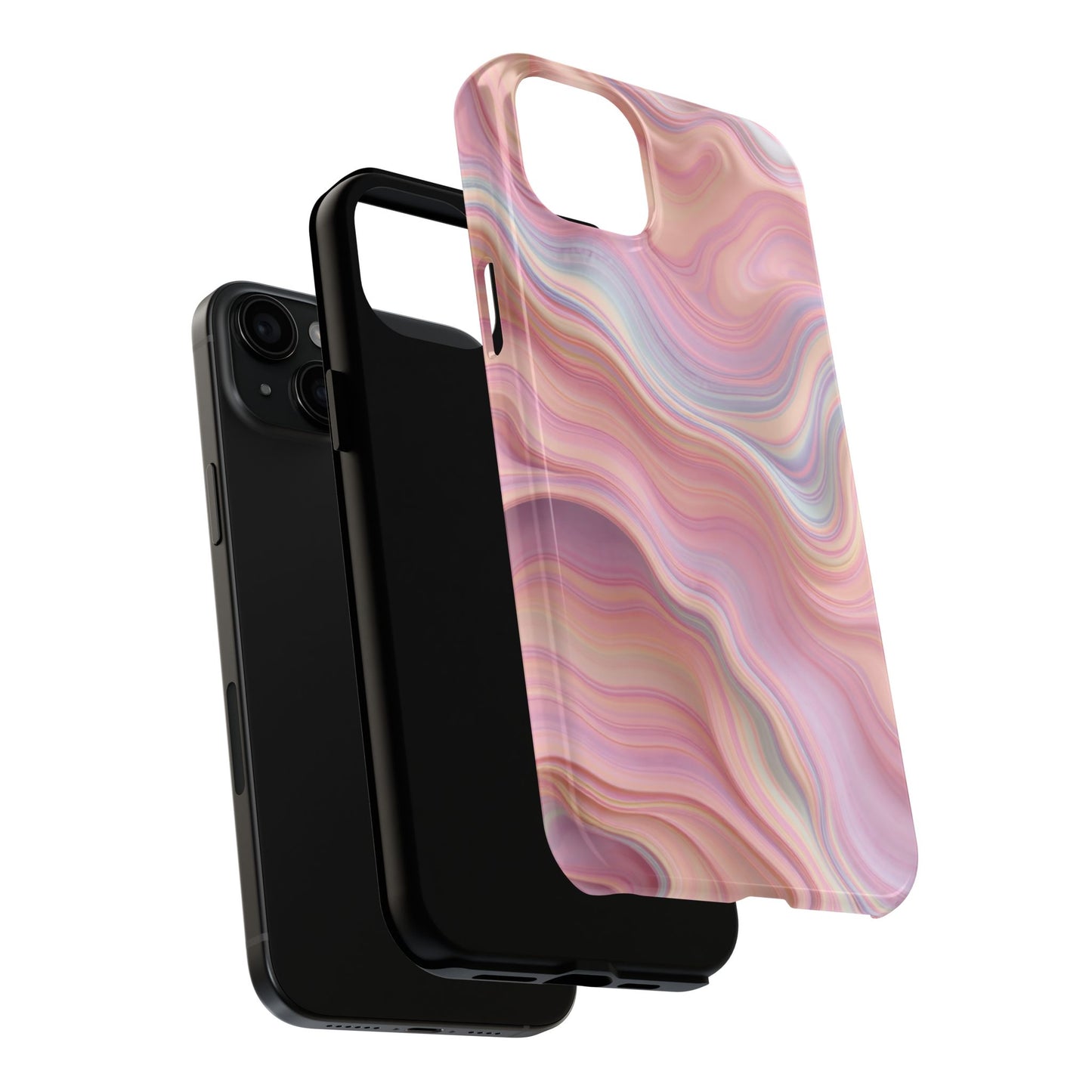 Stylish Tough Phone Cases - Abstract Pink Marble Design