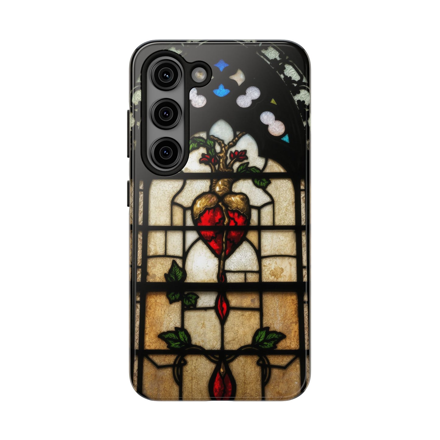 Stained Glass Heart Tough Phone Case - Unique Design for Protection & Style