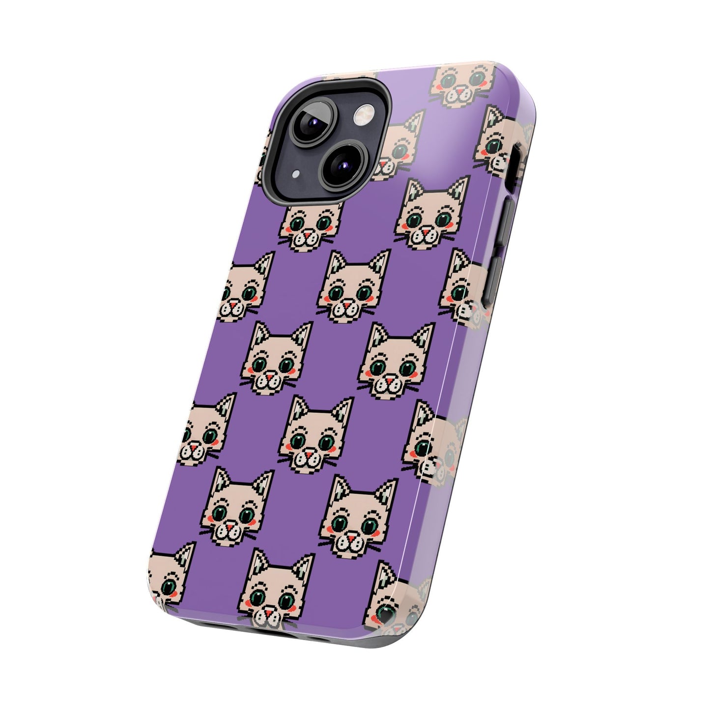 Cute Pixel Cat Tough Phone Case – Fun and Durable Protection for Cat Lovers - for iPhone