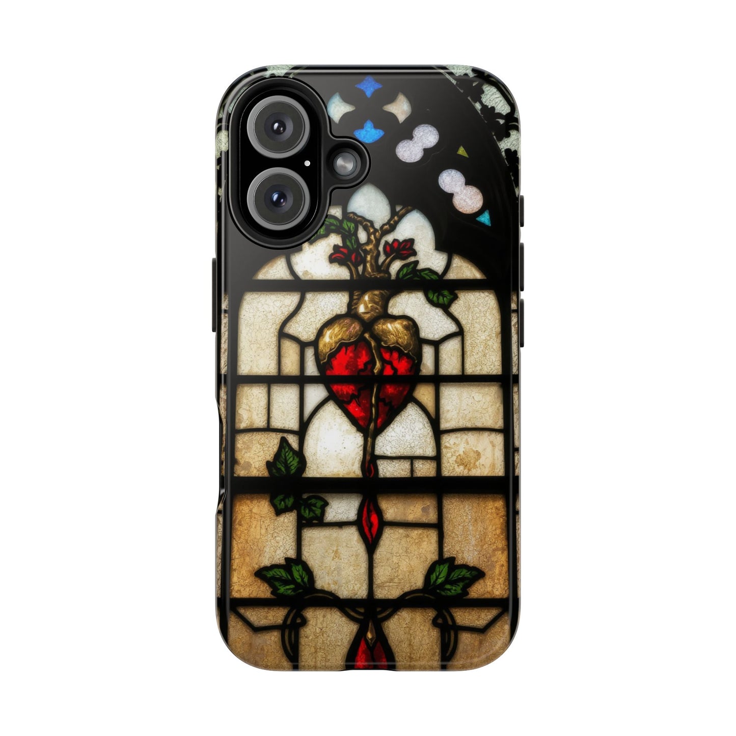Stained Glass Heart Tough Phone Case - Unique Design for Protection & Style