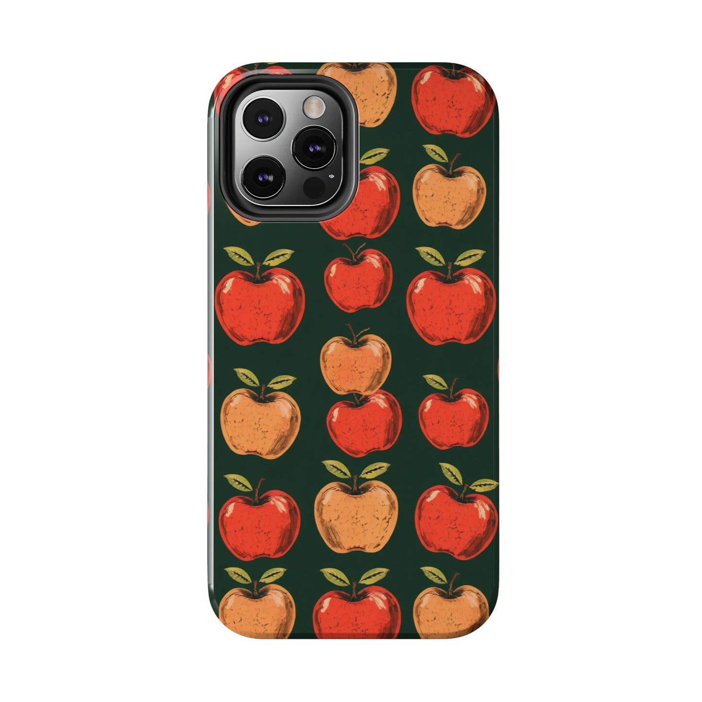 Apple Retro Pattern Tough Phone Case - Durable, Stylish, and Protective for Everyday Use - for iPhone