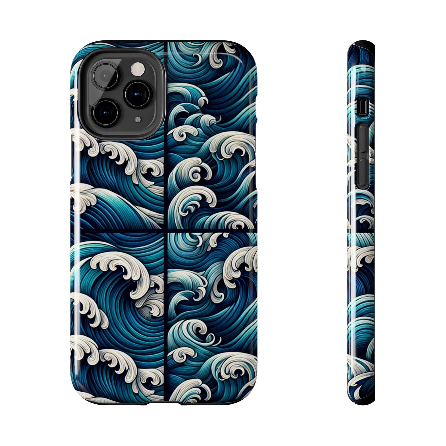 Ocean Waves Tough Phone Case - Durable Protection with Artistic Design - for iPhone