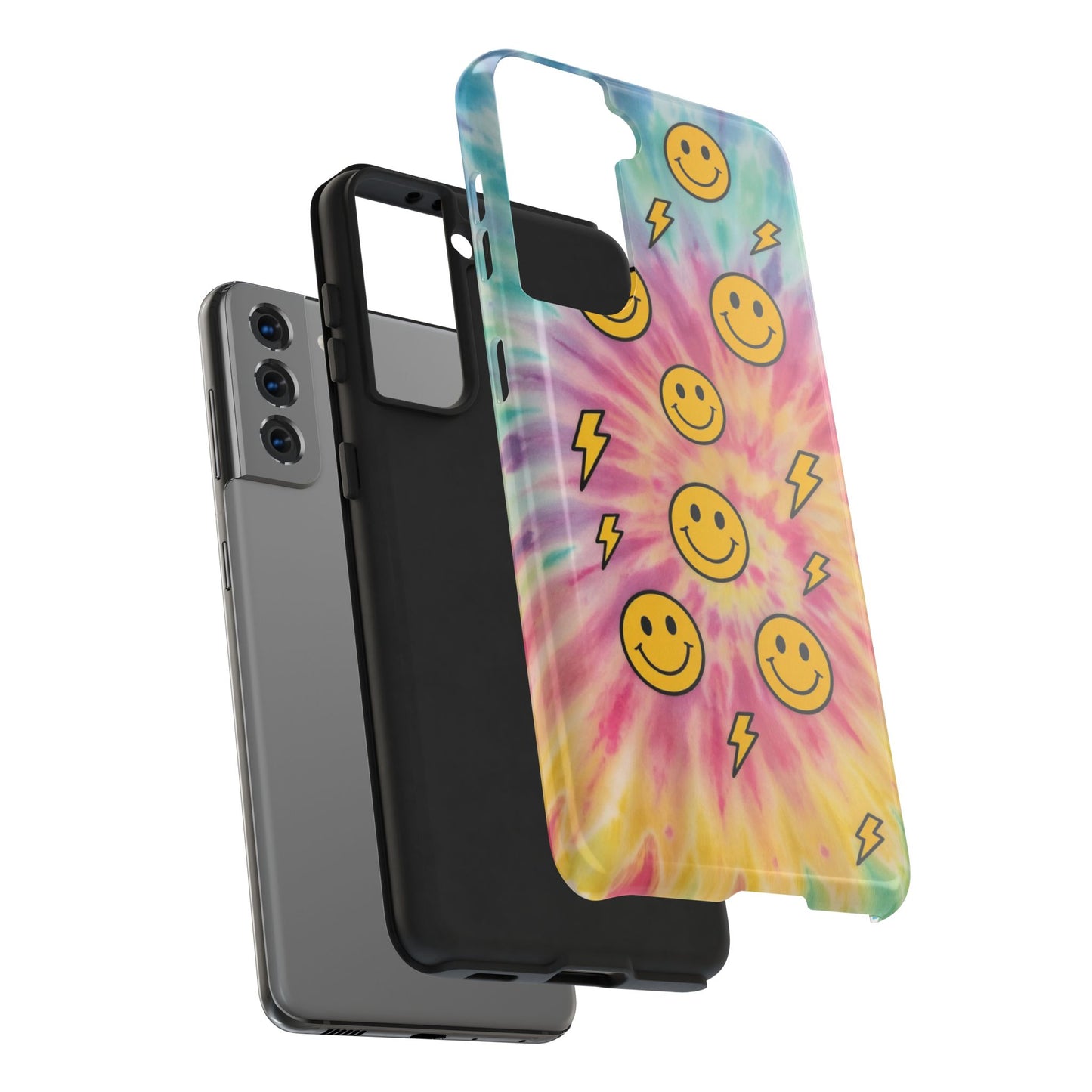Colorful Smiley Lightning Tough Phone Case - Fun & Durable