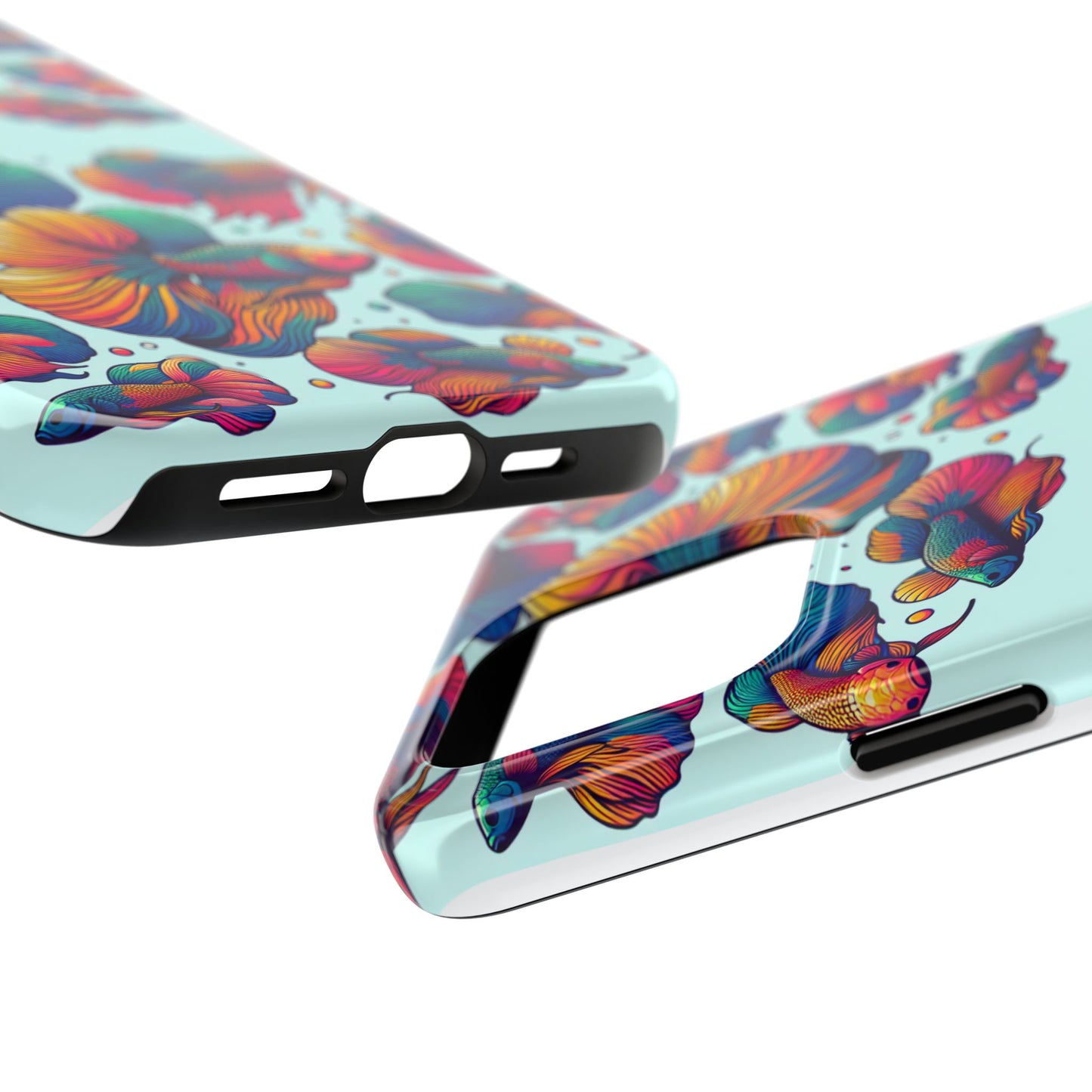 Colorful Fish Pattern Tough Phone Case - Aquatic Lovers - for iPhone