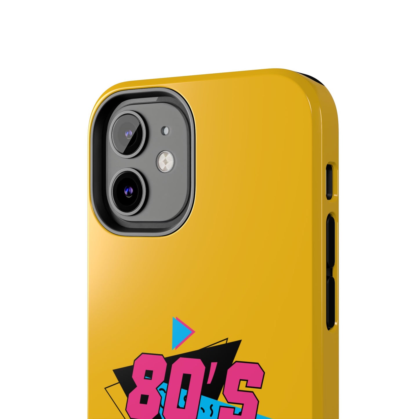 80's Made Me Tough Phone Case - Retro Yellow Silicone Cover - for iPhone