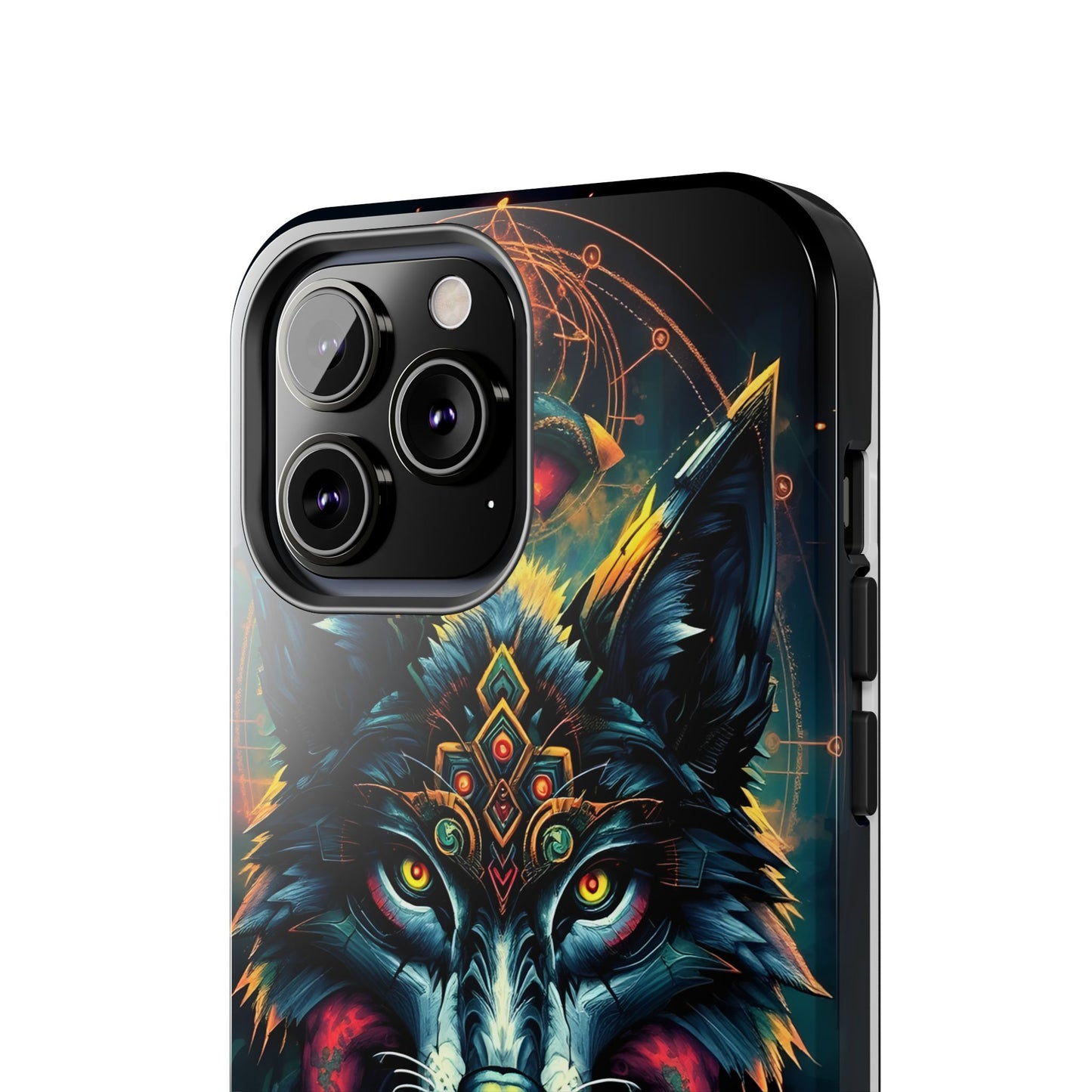 Vibrant Mystical Wolf Art Tough Phone Case - Durable & Unique Design for Animal Lovers - for iPhone