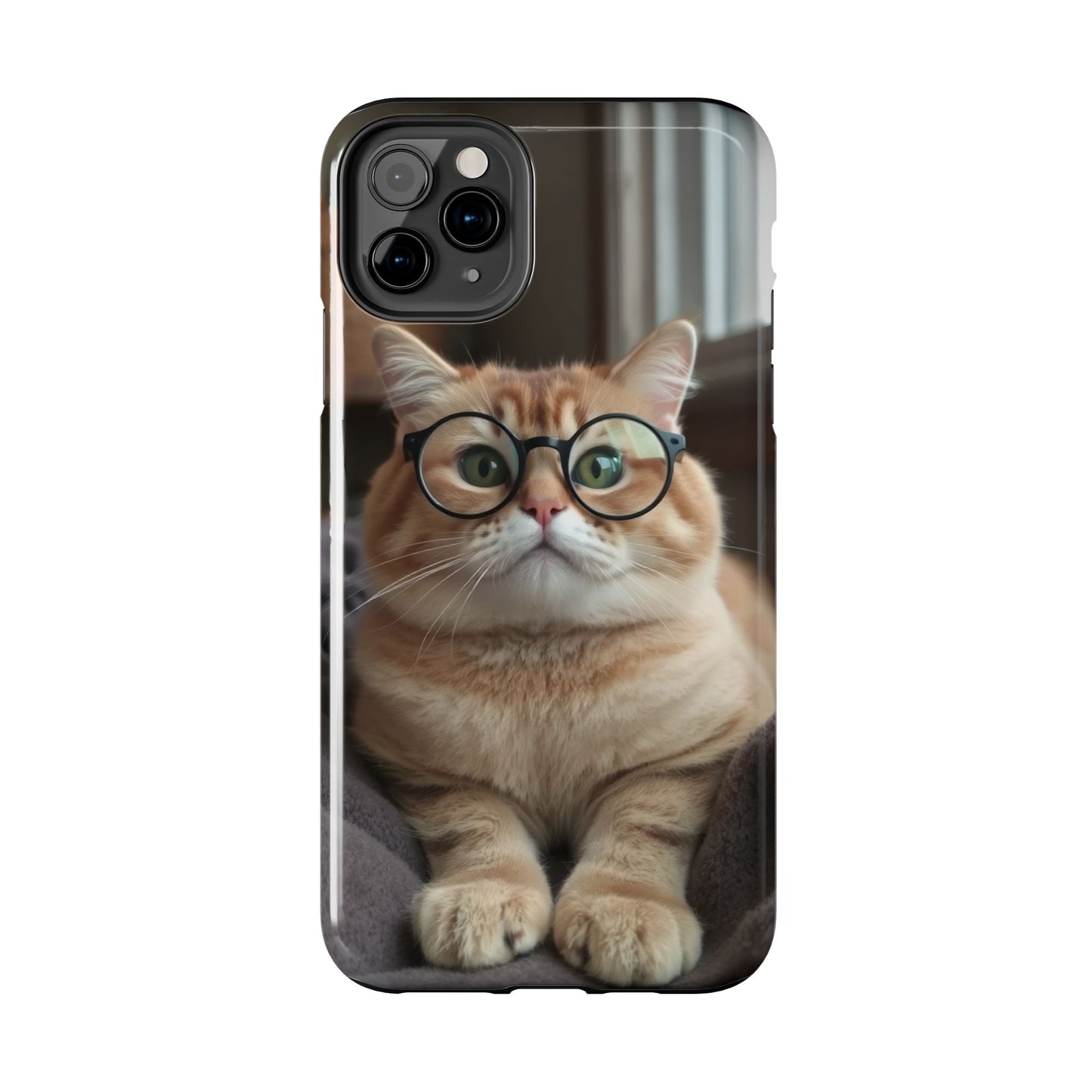 Cute Cat Glasses Tough Phone Case - Fun & Stylish Protection for Cat Lovers