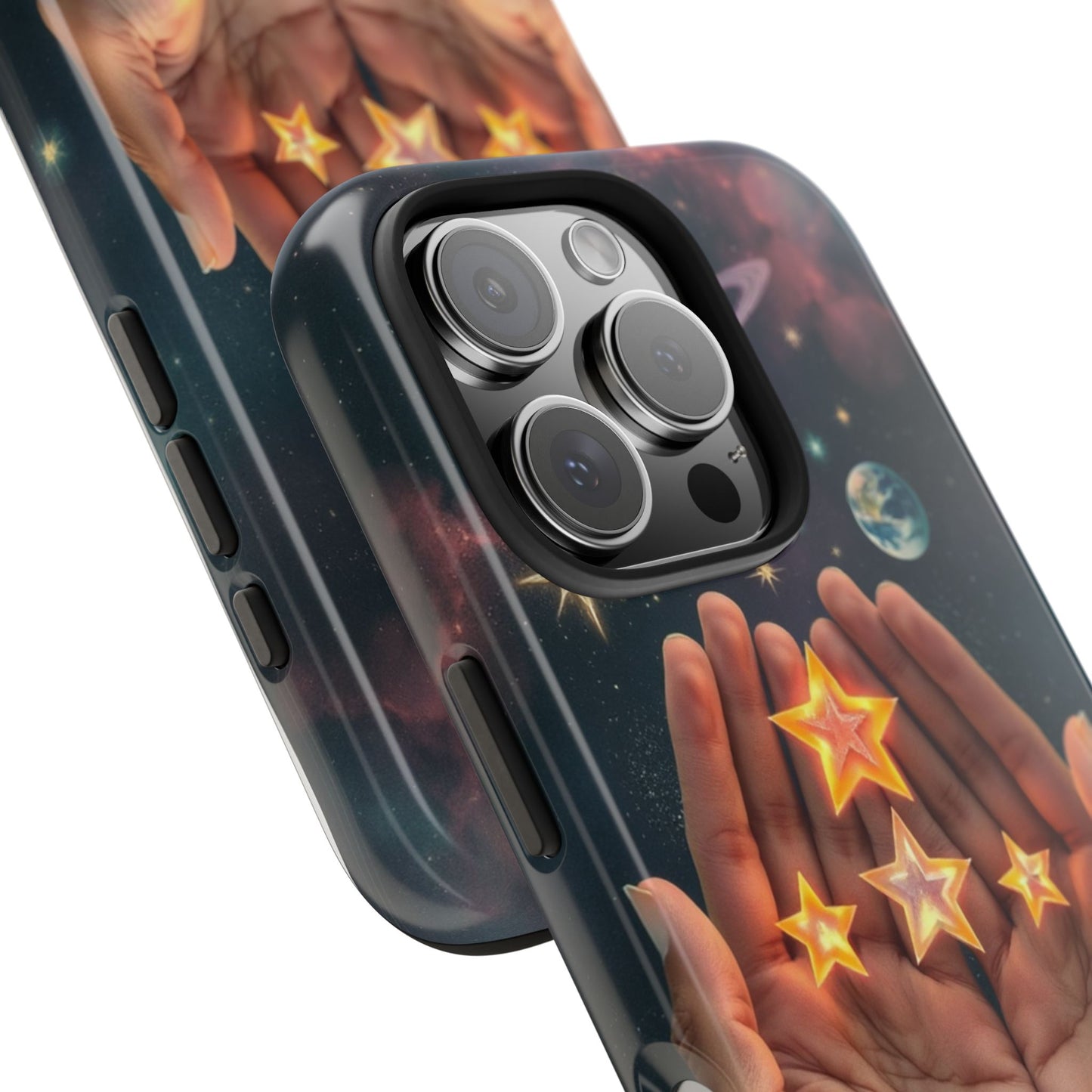 Galaxy Hands Tough Phone Case - Celestial Design for Star Lovers