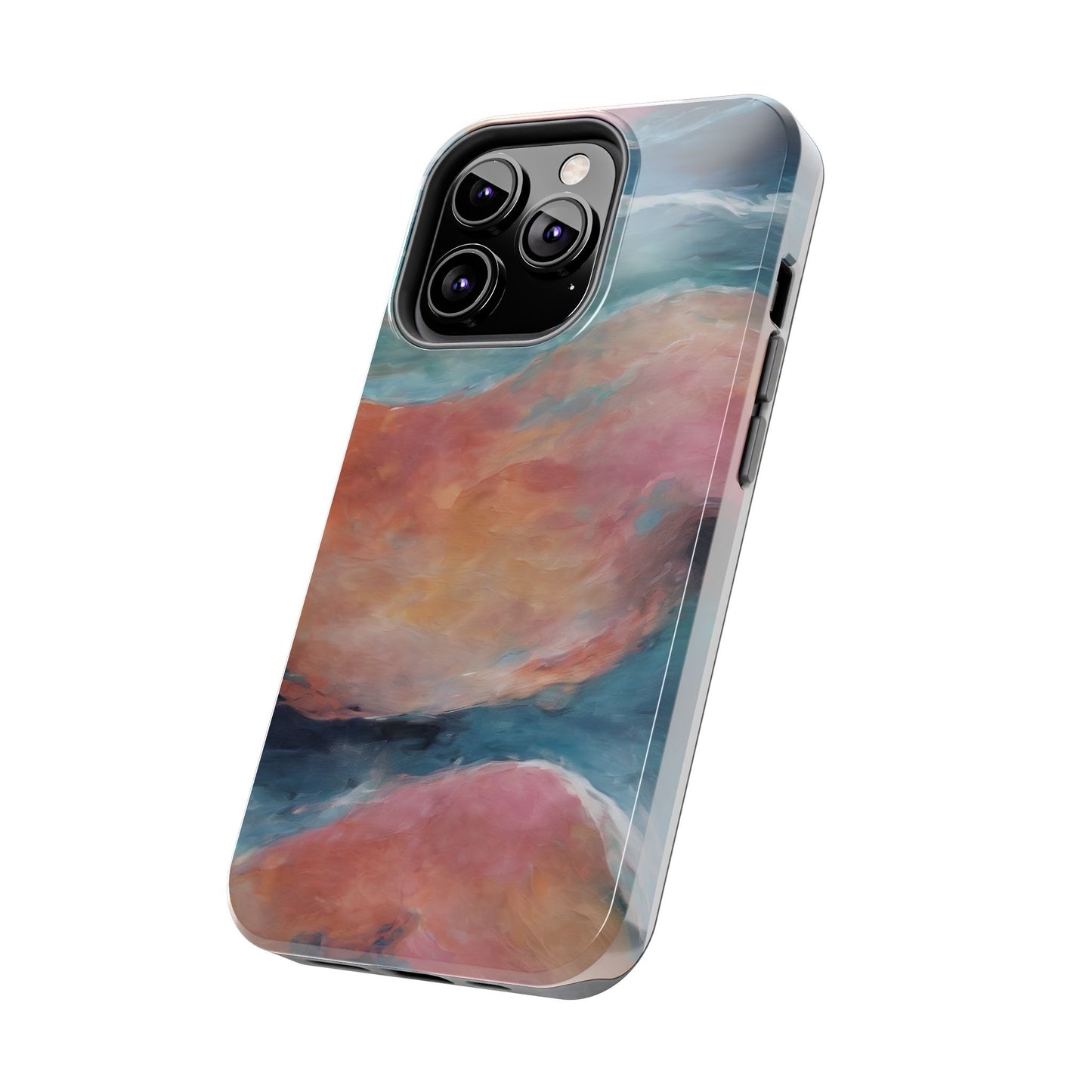 Artistic Painted Sea Tough Phone Case - Abstract Waves Design - for iPhone