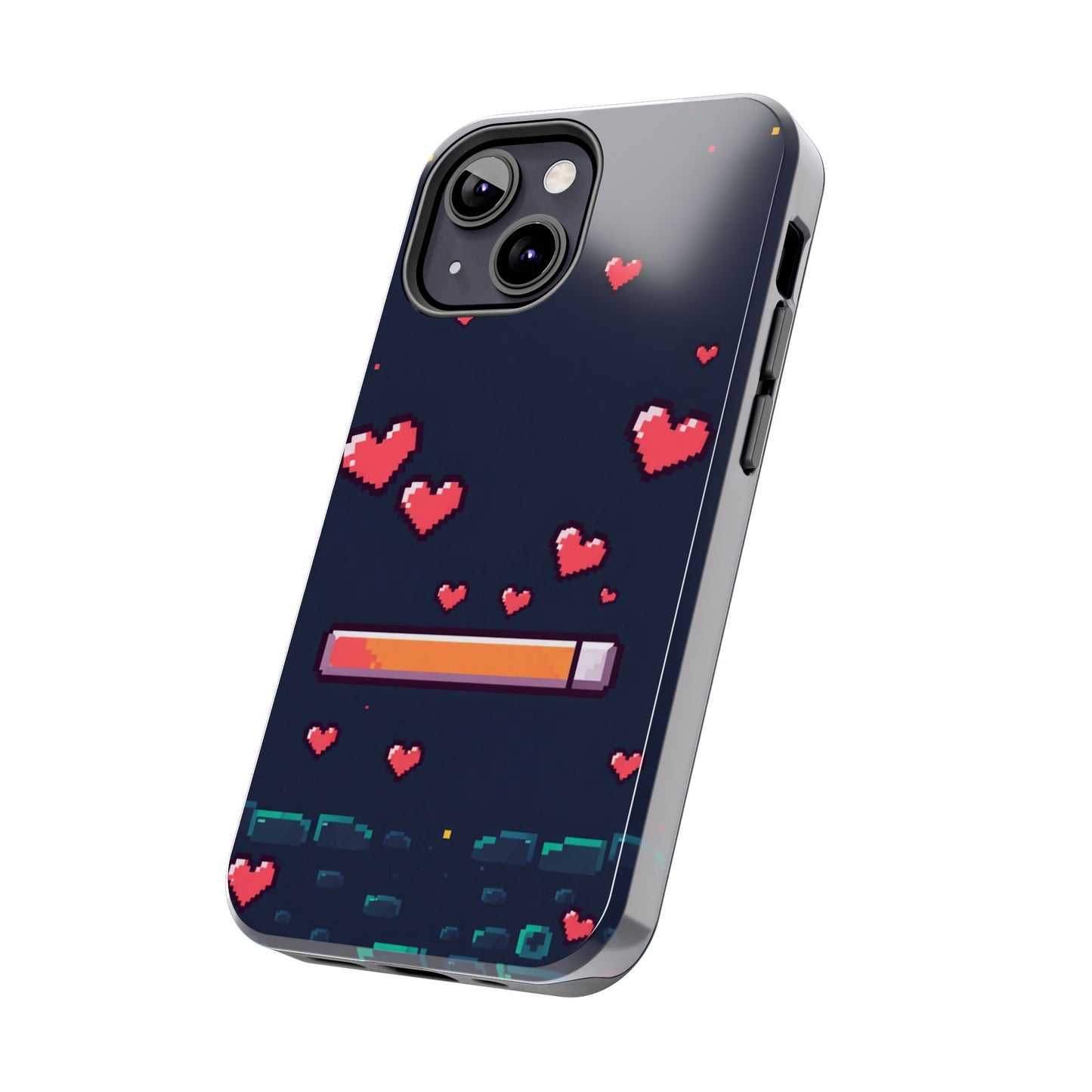 Pixel Heart Tough Phone Case - Retro Gamer Style for Valentine's Day