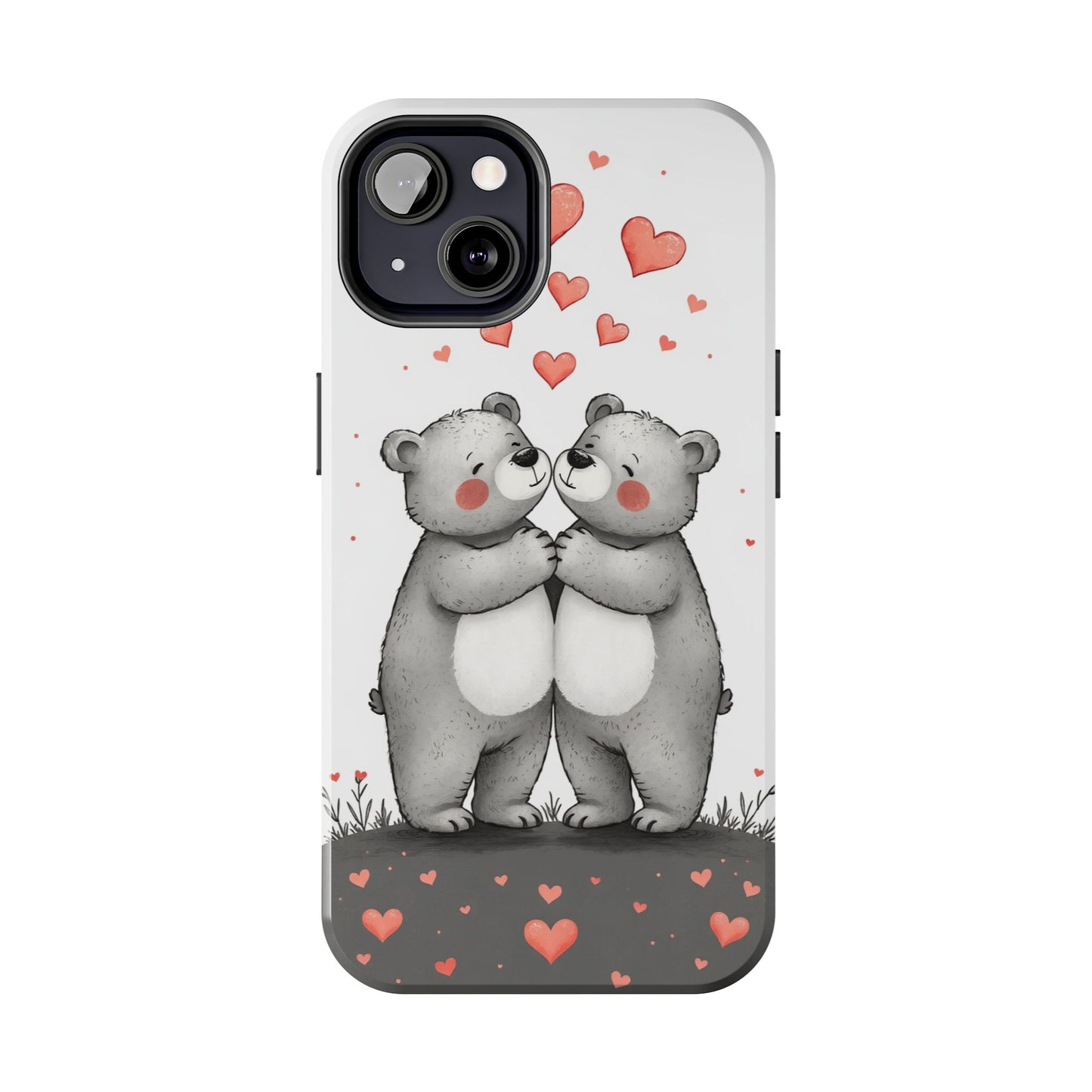 Cute Bear Love Tough Phone Case - Perfect for Valentine's Day & Couples
