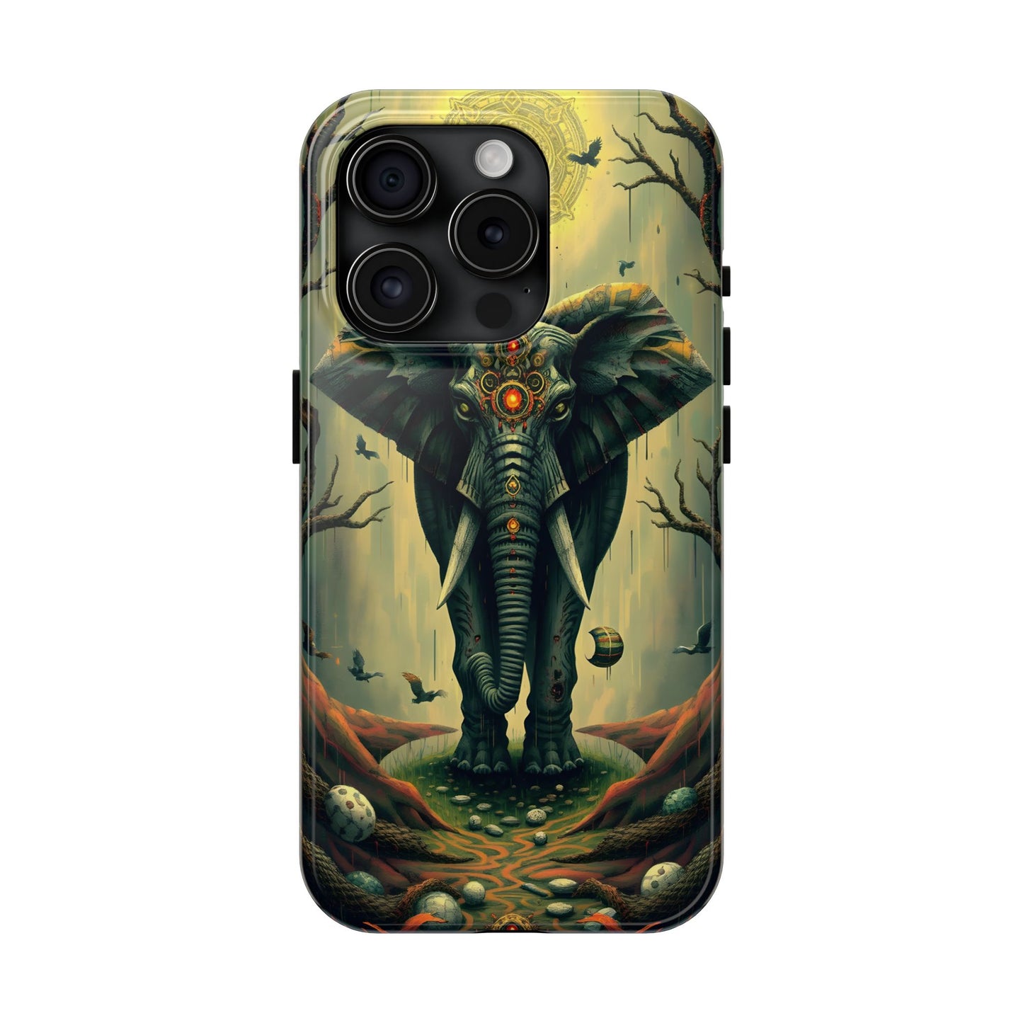 Mystical Forest Elephant Tough Phone Case | Vibrant Design for Nature Lovers - for iPhone