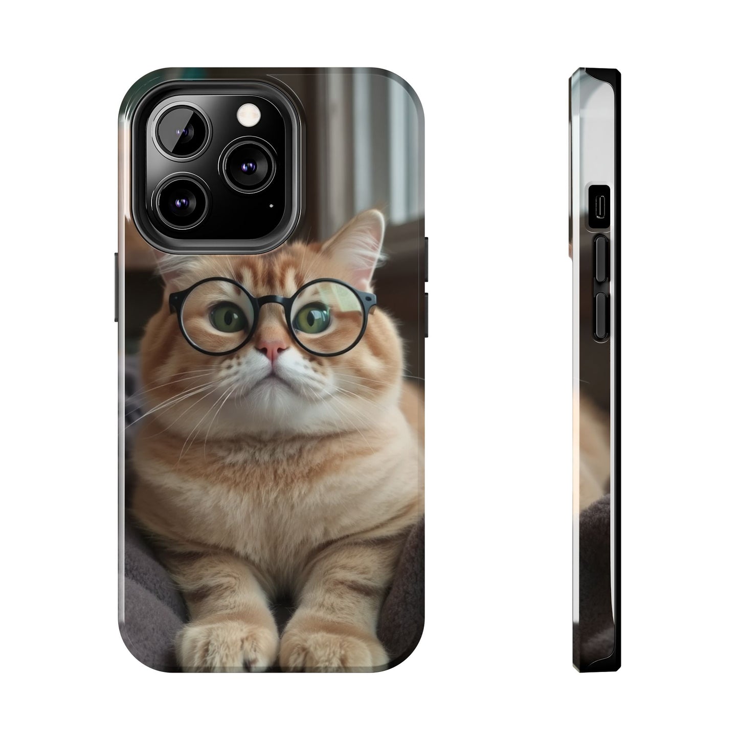 Cute Cat Glasses Tough Phone Case - Fun & Stylish Protection for Cat Lovers