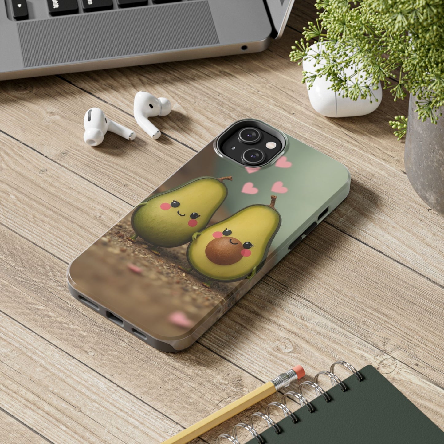 Cute Avocado Phone Case, Funny Tough Case, Quirky Phone Accessory, Gifts for Foodies, Valentine's Day Present