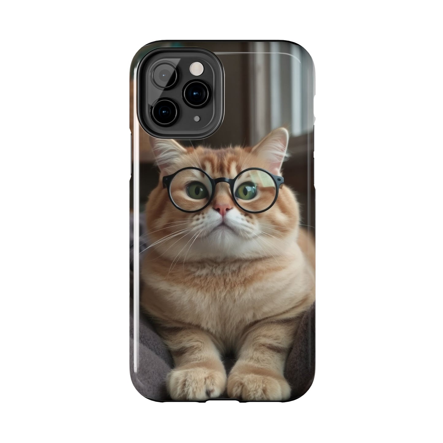 Cute Cat Glasses Tough Phone Case - Fun & Stylish Protection for Cat Lovers