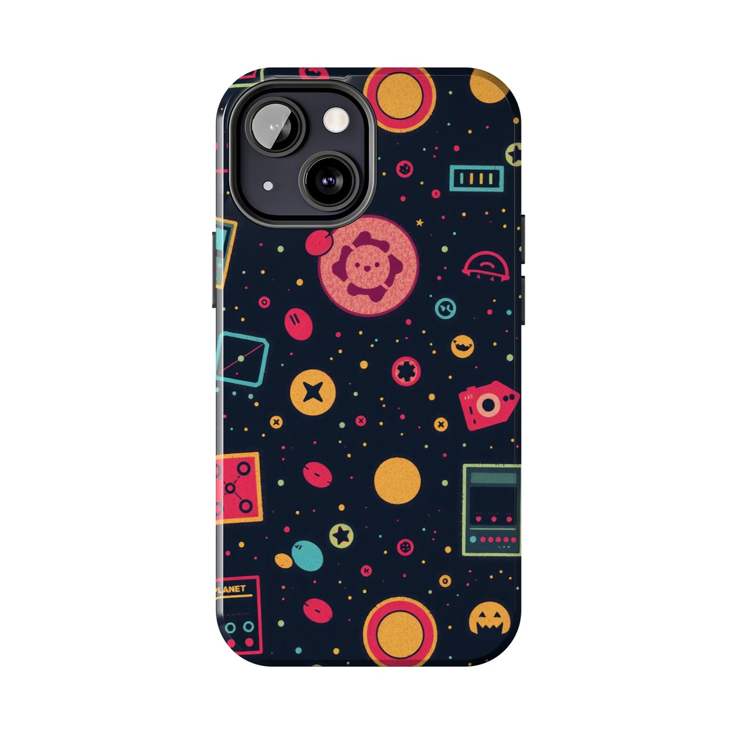 Colorful Space-Themed Tough Phone Case - Fun & Durable Protection for All Ages - for iPhone
