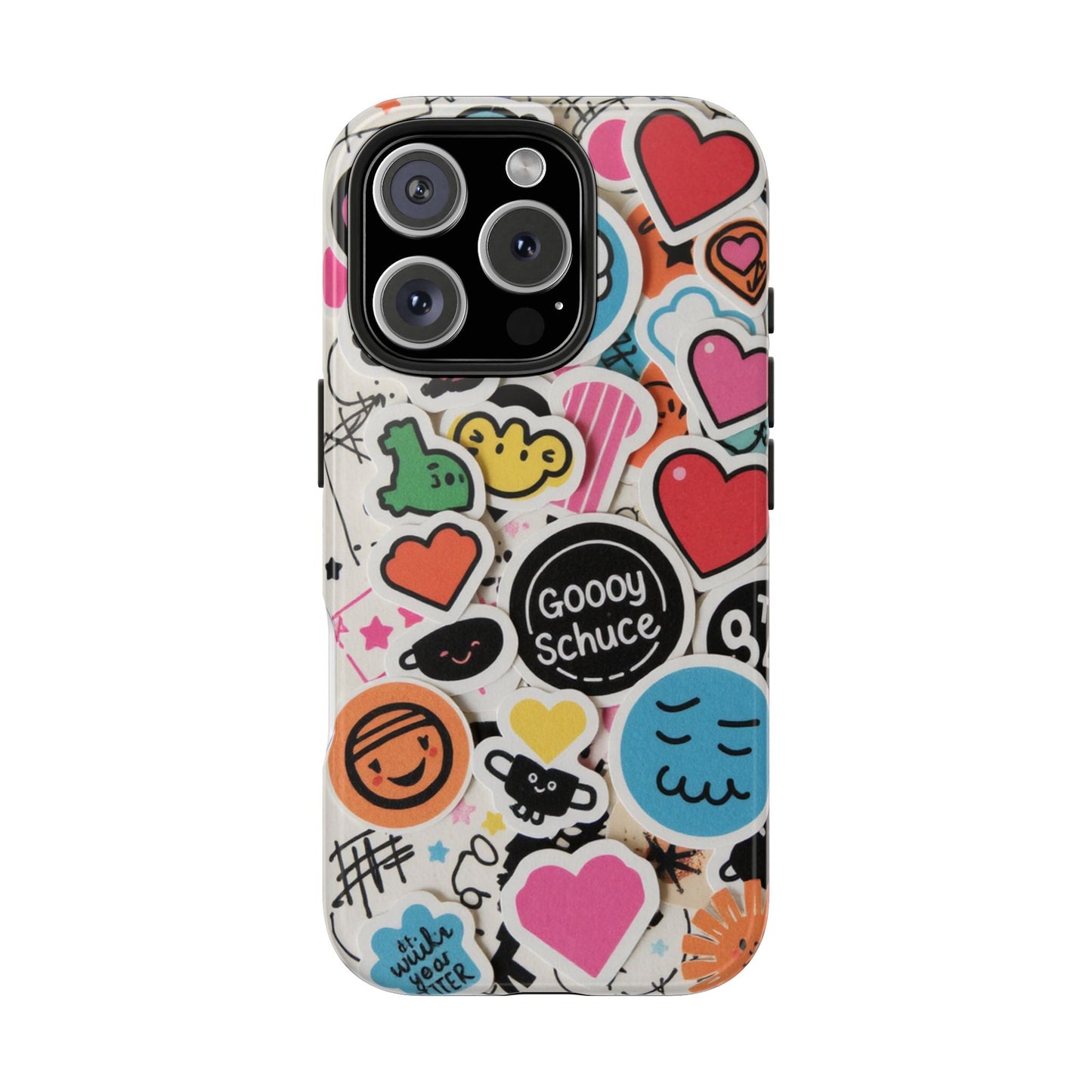 Colorful Stickers Phone Case - Fun & Trendy Tough Phone Cases