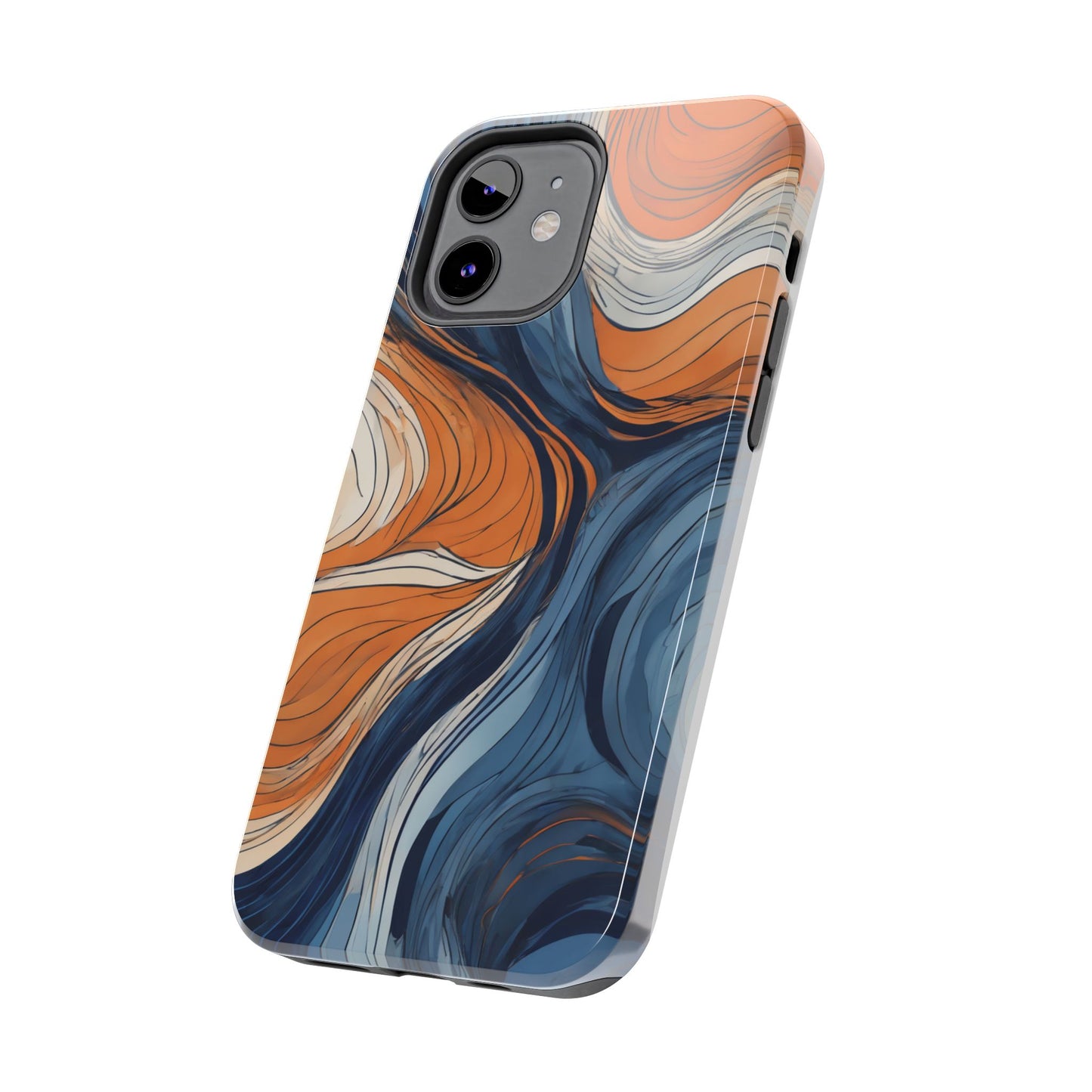 Artistic Tough Phone Case - Vibrant Abstract  Waves Design - for iPhone