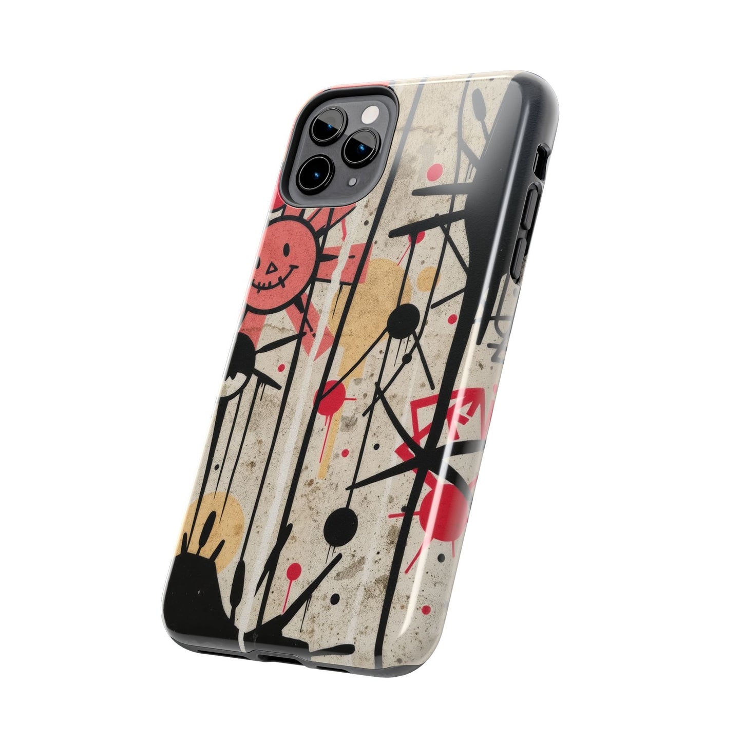 Artistic Tough Phone Case - Abstract Fun Grafitti Design for Protective Style - for iPhone