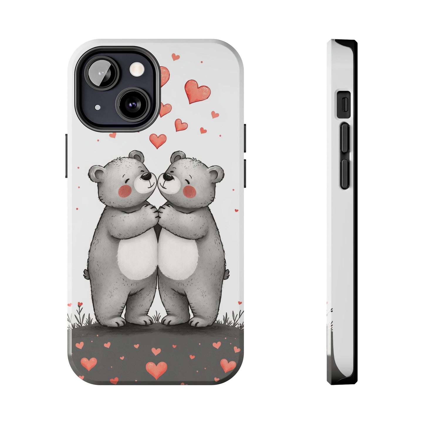 Cute Bear Love Tough Phone Case - Perfect for Valentine's Day & Couples