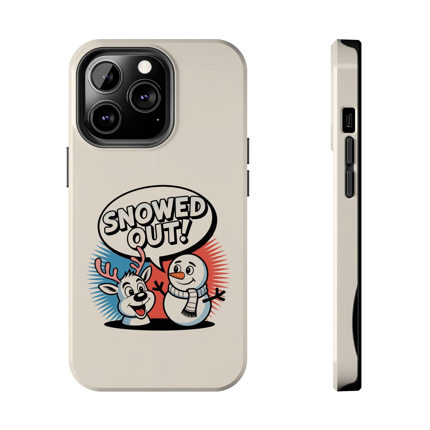 Snowman & Reindeer Tough Phone Case - Snowed Out Holiday Design