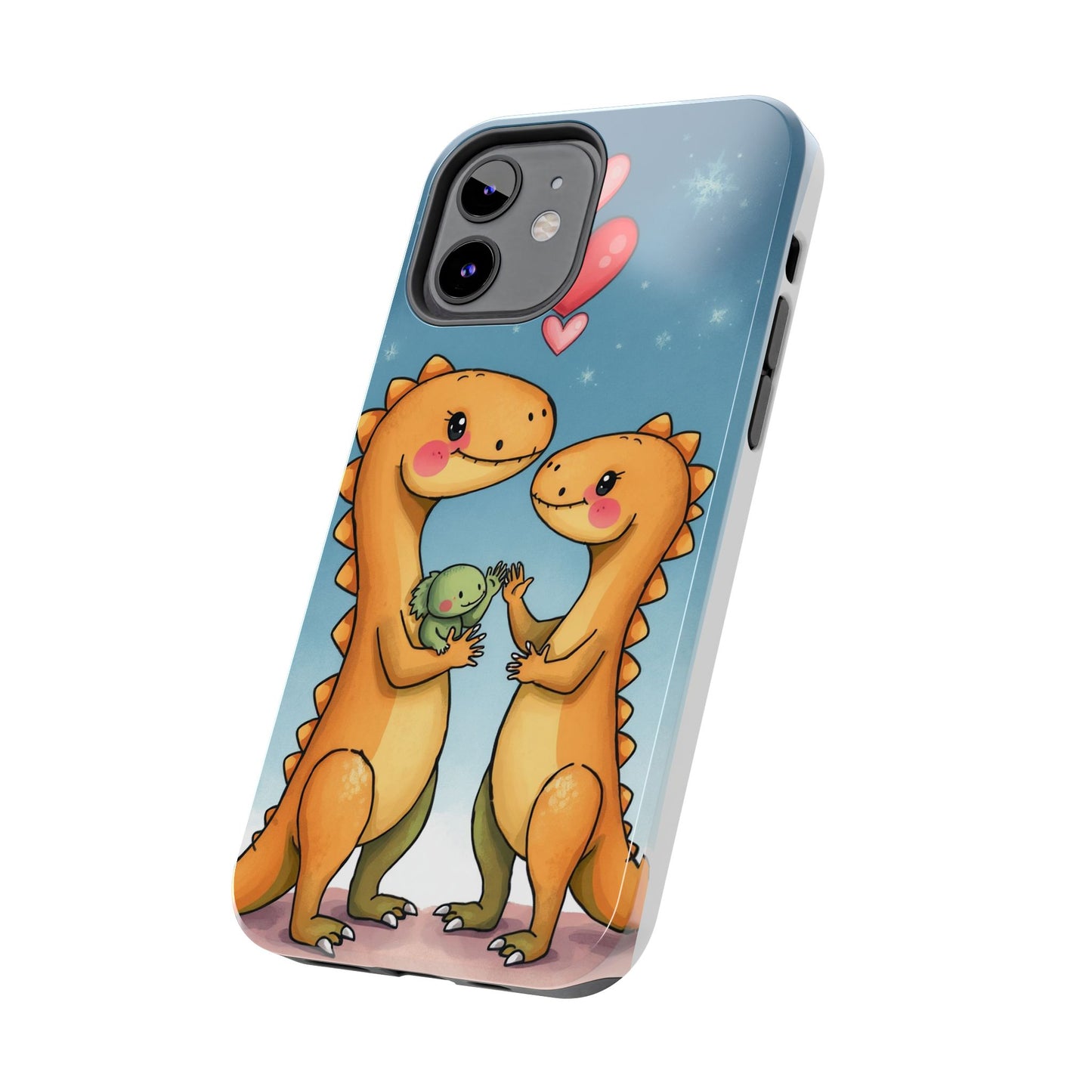 Dino Love Tough Phone Case - Cute & Durable Design for Kids & Parents