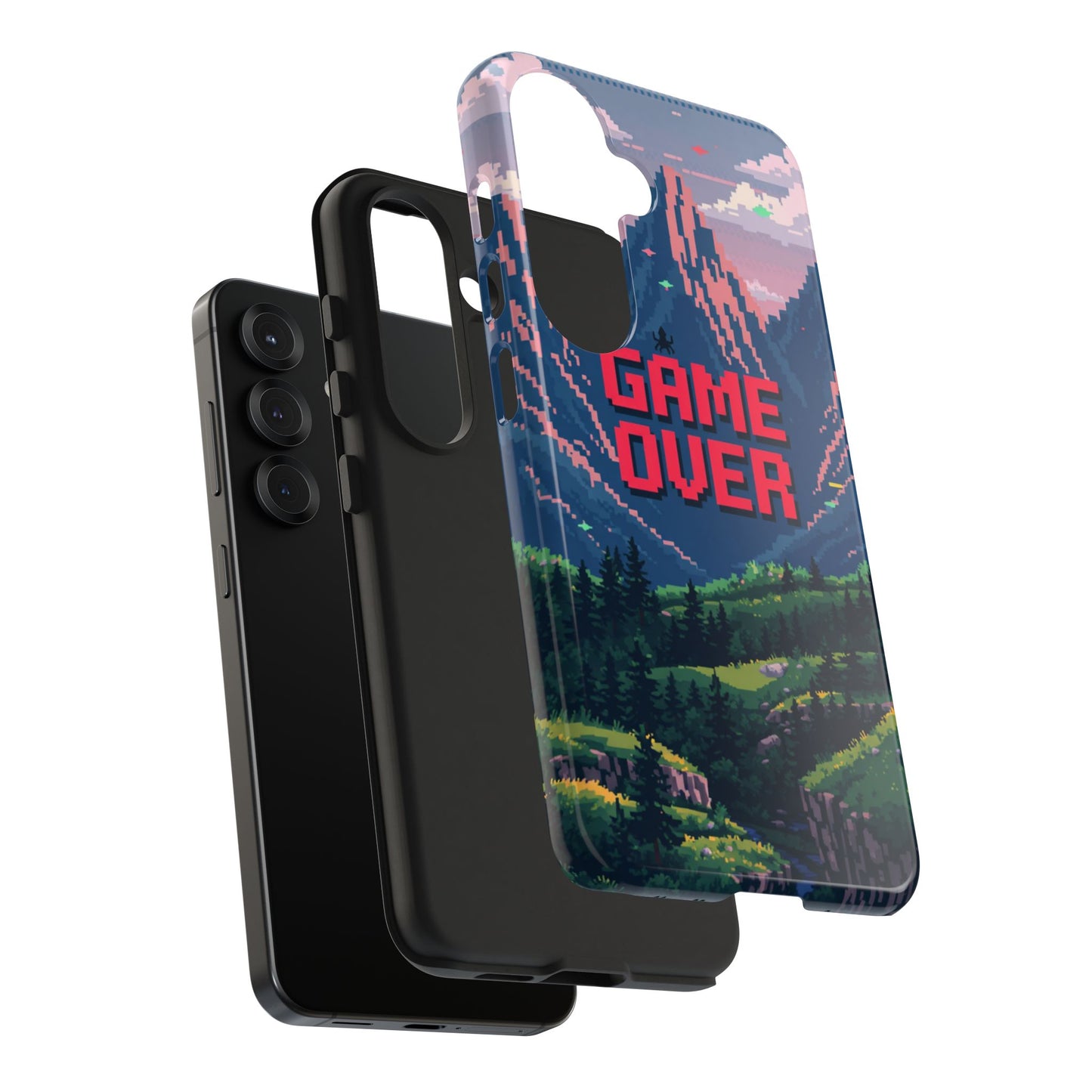 Pixel Art Tough Phone Case - 'Game Over' Design for Gamers