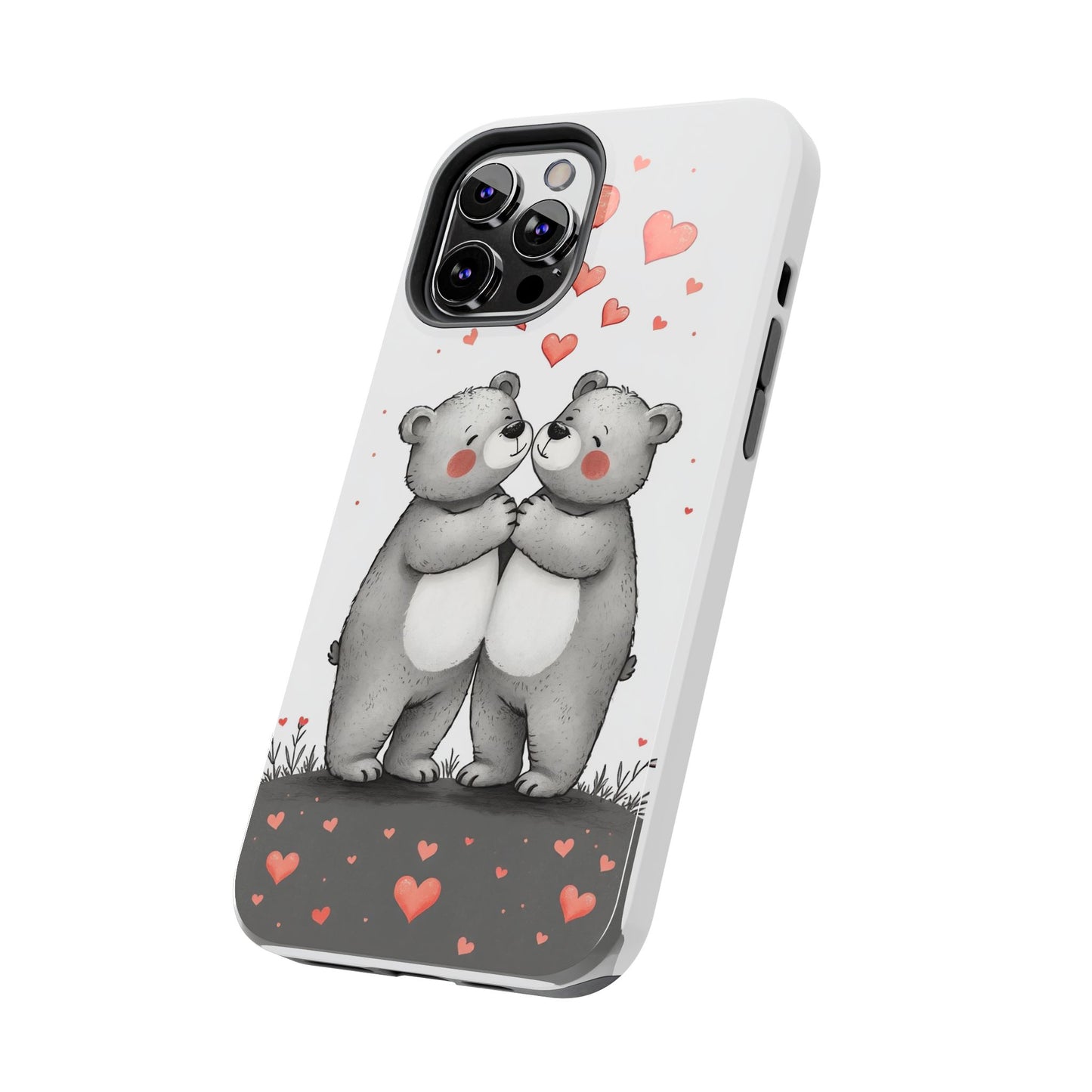 Cute Bear Love Tough Phone Case - Perfect for Valentine's Day & Couples