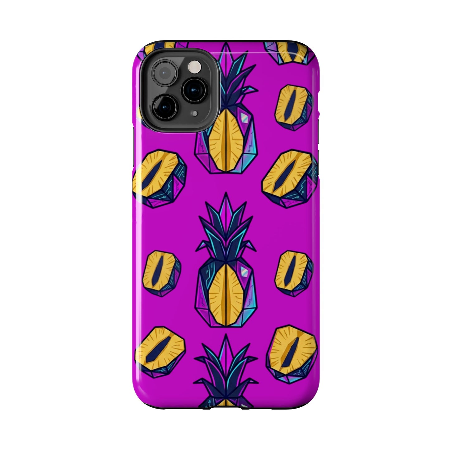 Cyberpunk Origami Pineapple iPhone Case