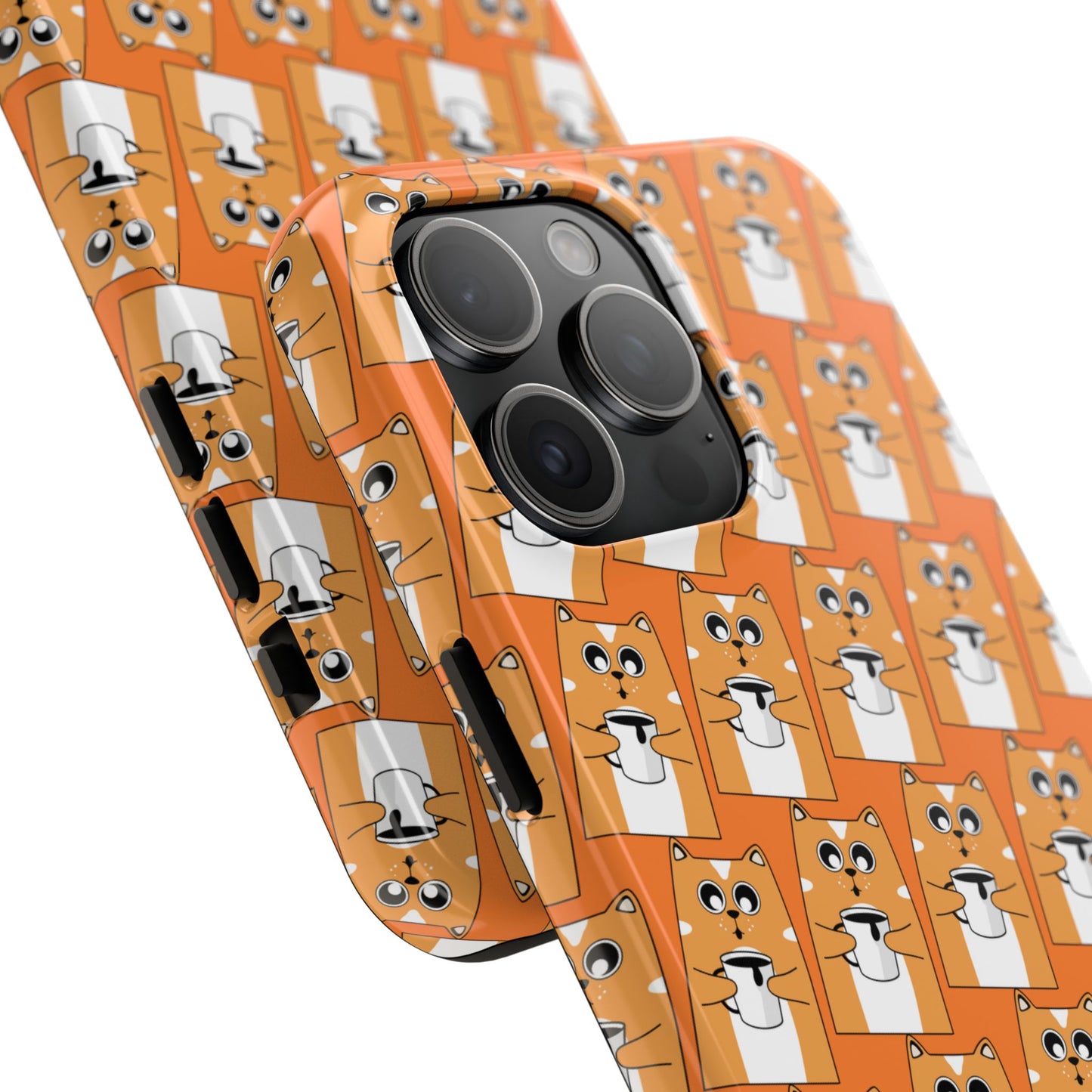 Coffee Cat Tough Phone Case – Durable, Fun, Perfect for Pet Lovers - for iPhone