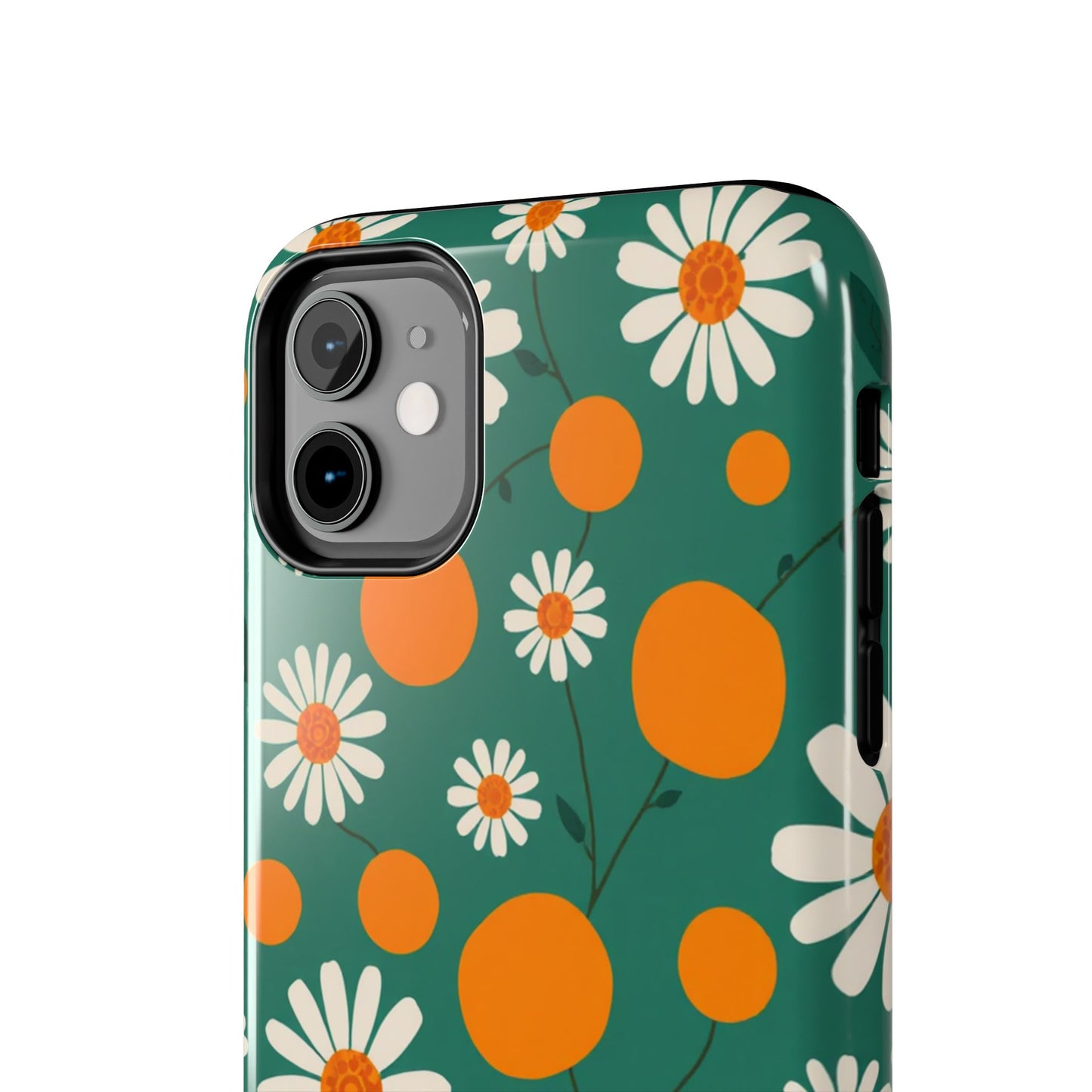 Floral Tough Phone Case - Daisy & Orange Design
