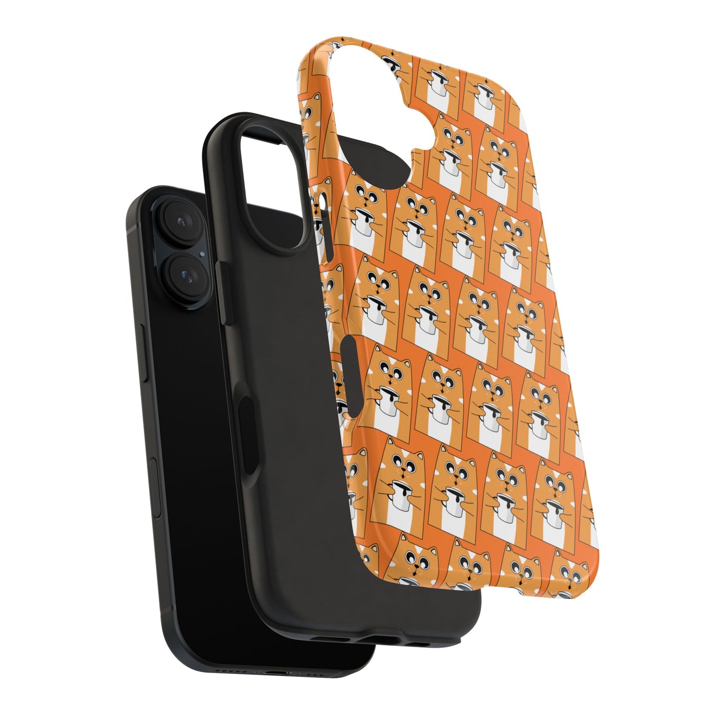 Coffee Cat Tough Phone Case – Durable, Fun, Perfect for Pet Lovers - for iPhone
