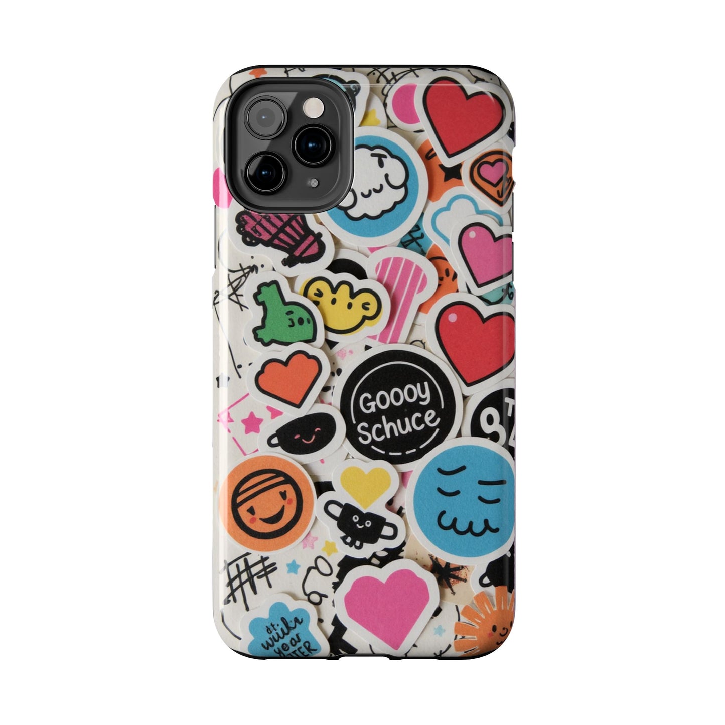 Colorful Stickers Phone Case - Fun & Trendy Tough Phone Cases