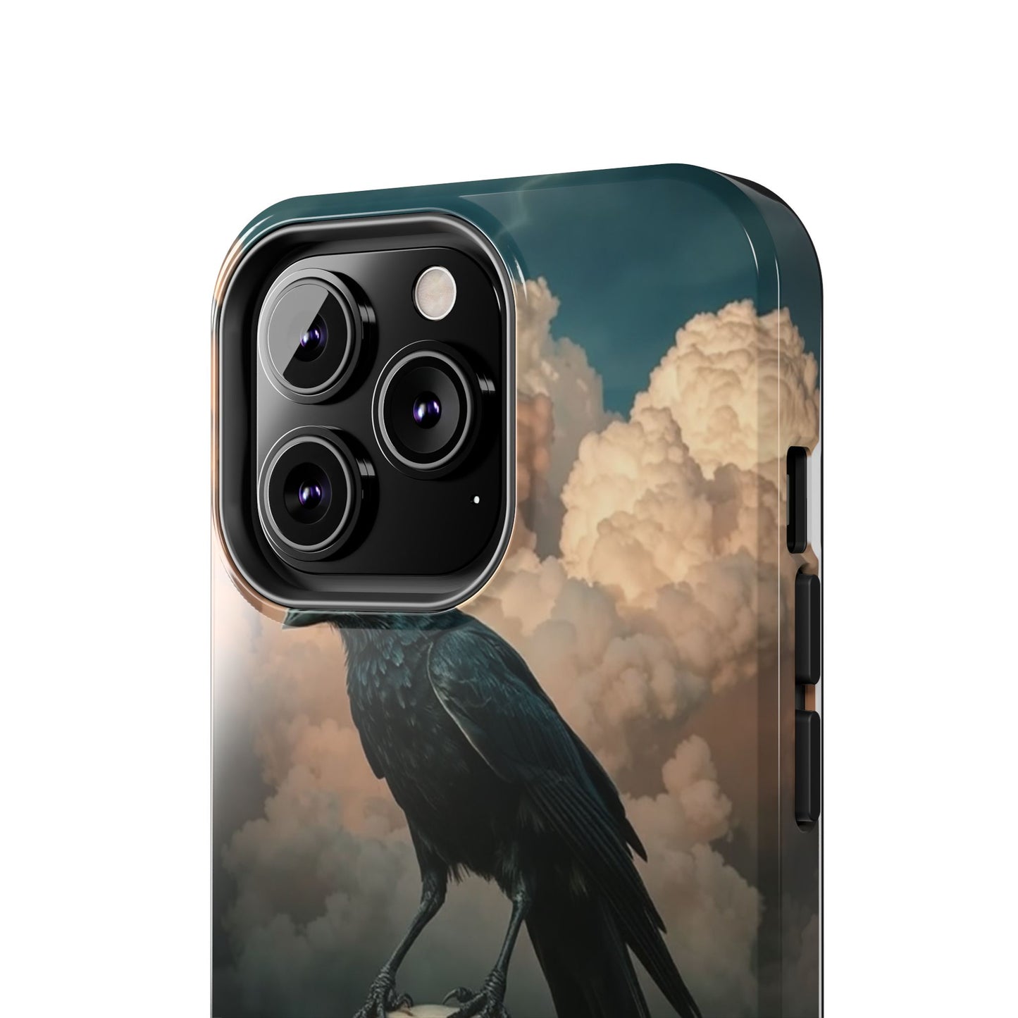 Gothic Raven Skull Tough Phone Case - Unique Protective Cover for Halloween Lovers