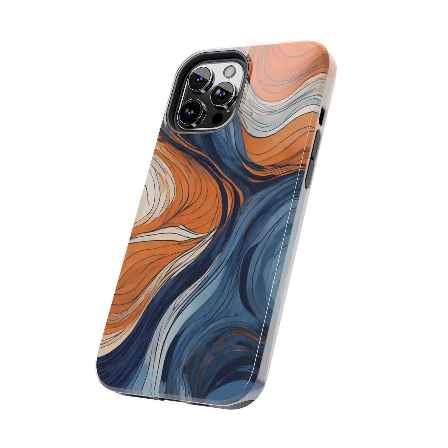 Artistic Tough Phone Case - Vibrant Abstract  Waves Design - for iPhone