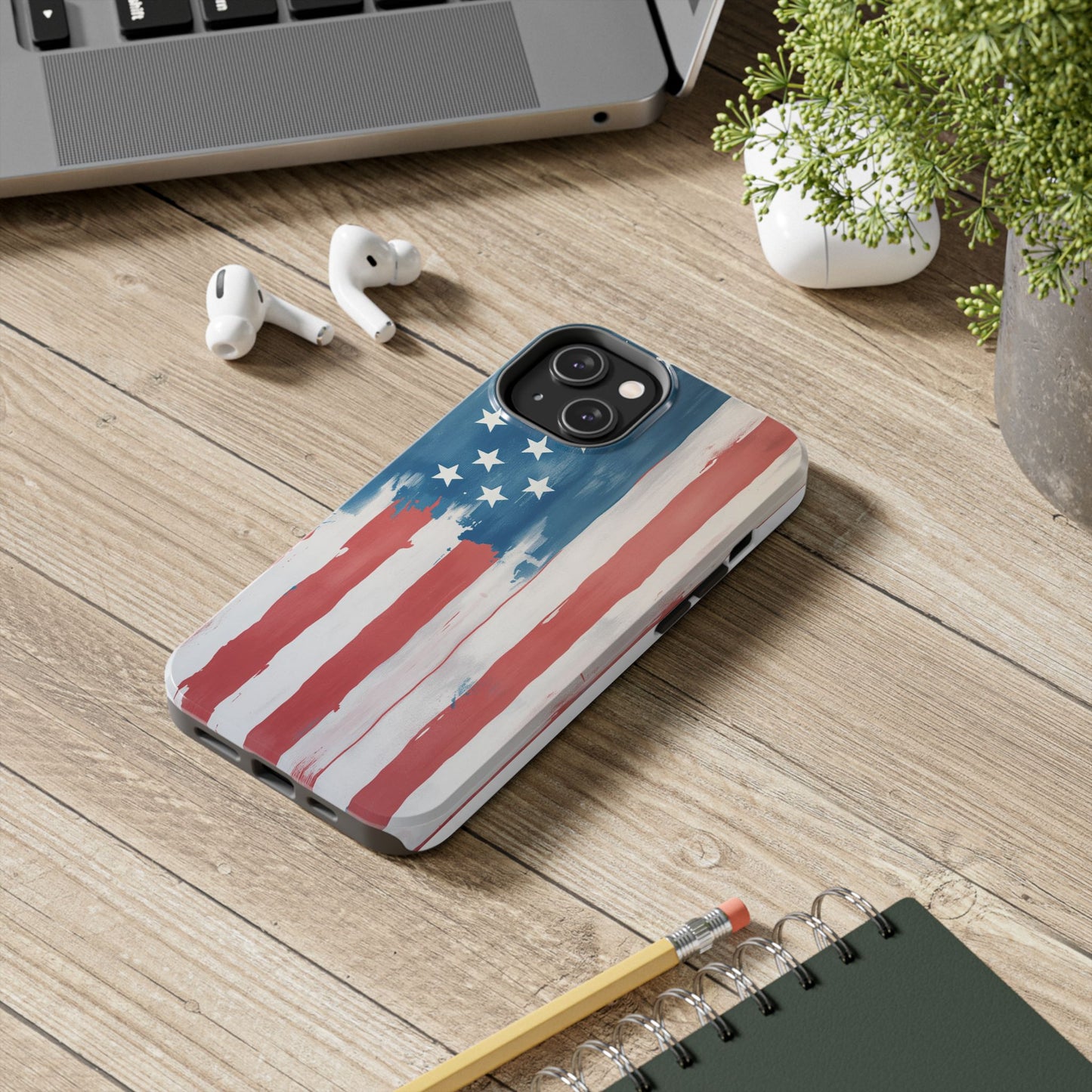 Patriotic Tough Phone Cases - Abstract USA Flag Design for Durable Protection - for iPhone