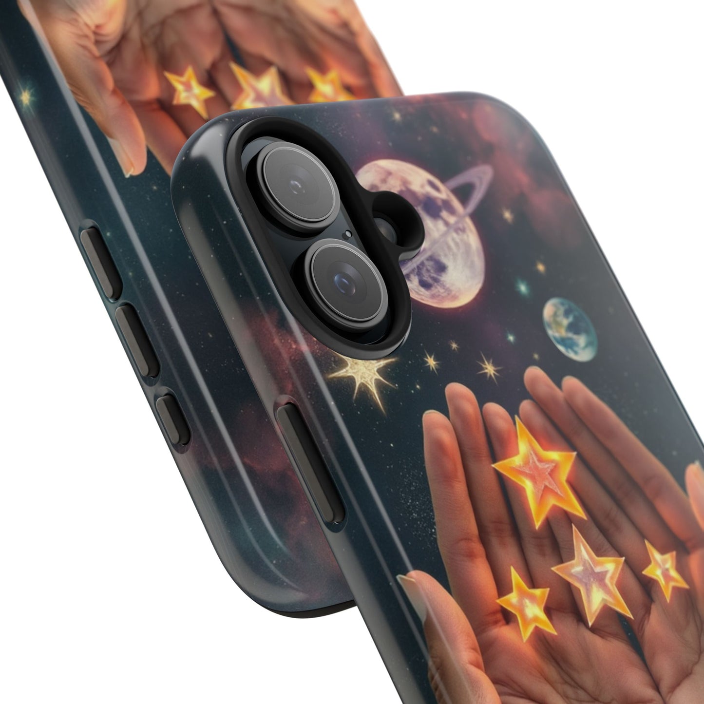 Galaxy Hands Tough Phone Case - Celestial Design for Star Lovers
