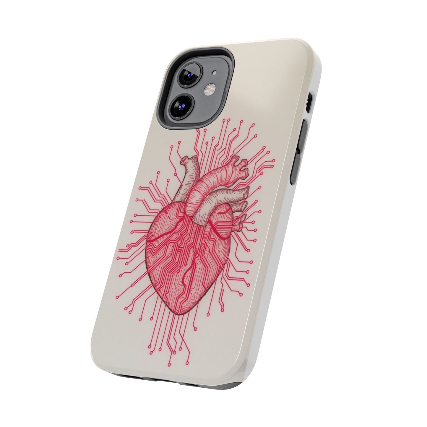 Heart Circuit Tough Phone Case – Unique Tech-Inspired Design for Tech Lovers