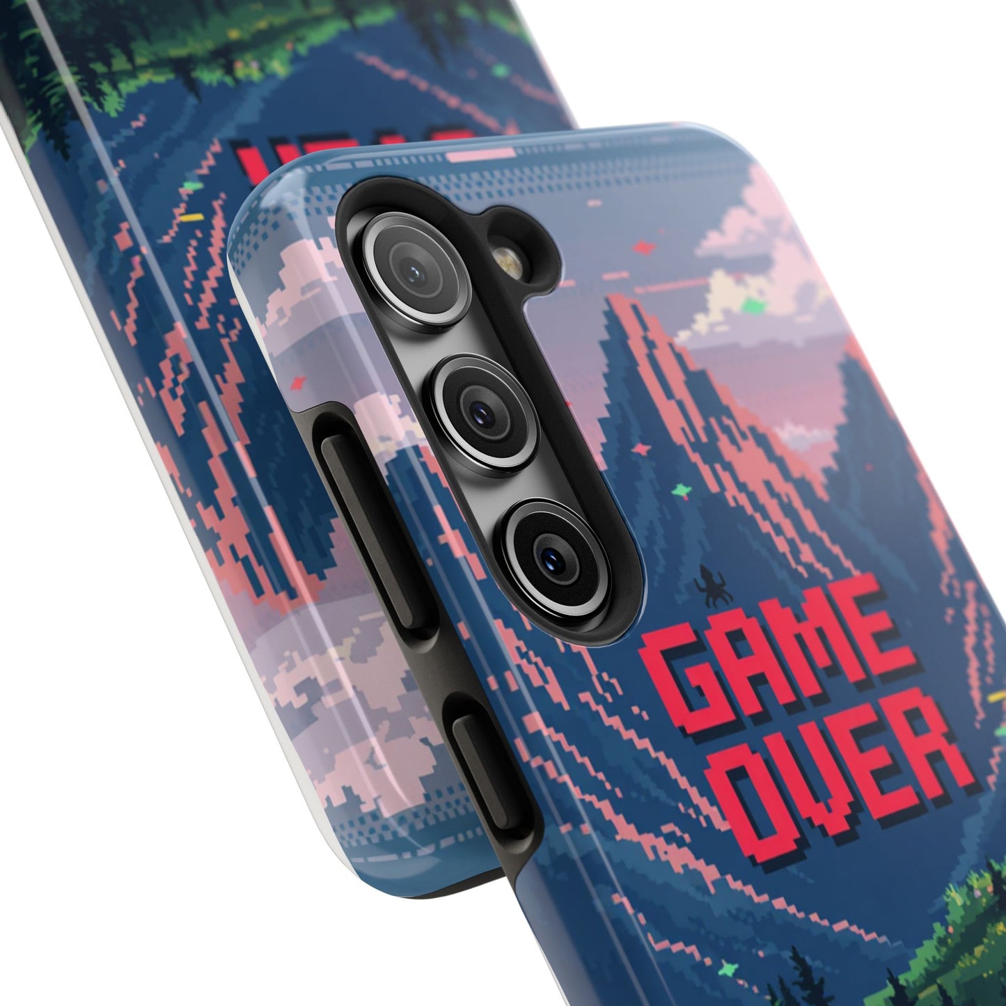 Pixel Art Tough Phone Case - 'Game Over' Design for Gamers