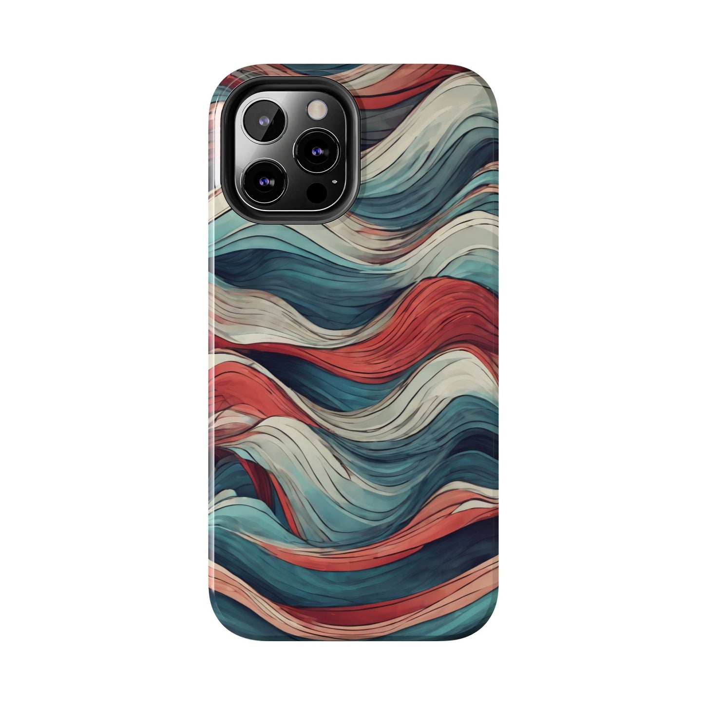 Abstract Waves Tough Phone Case - Stylish & Durable Phone Protection - for iPhone
