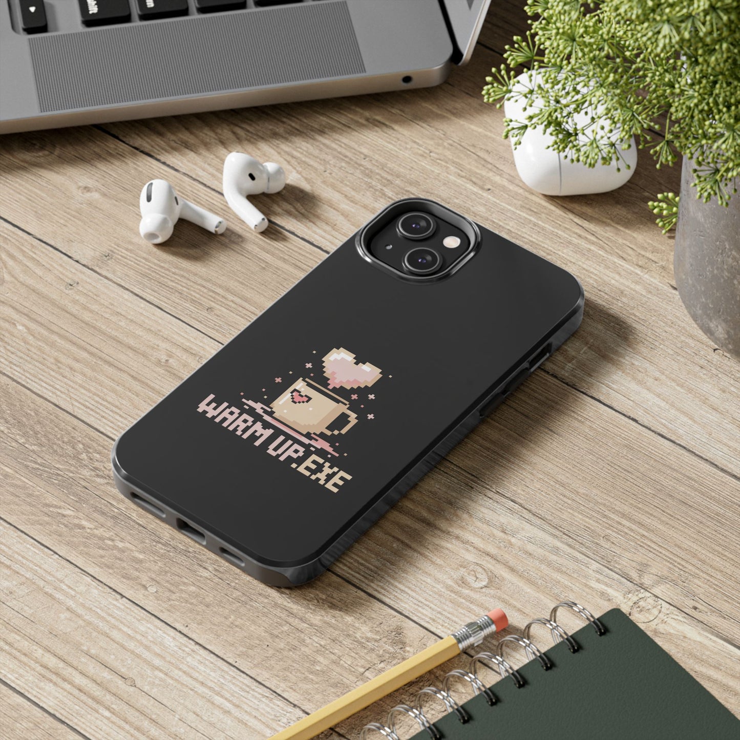 Warm Up.EXE Tough Phone Case - Cute Pixel Art Design for Tech Lovers