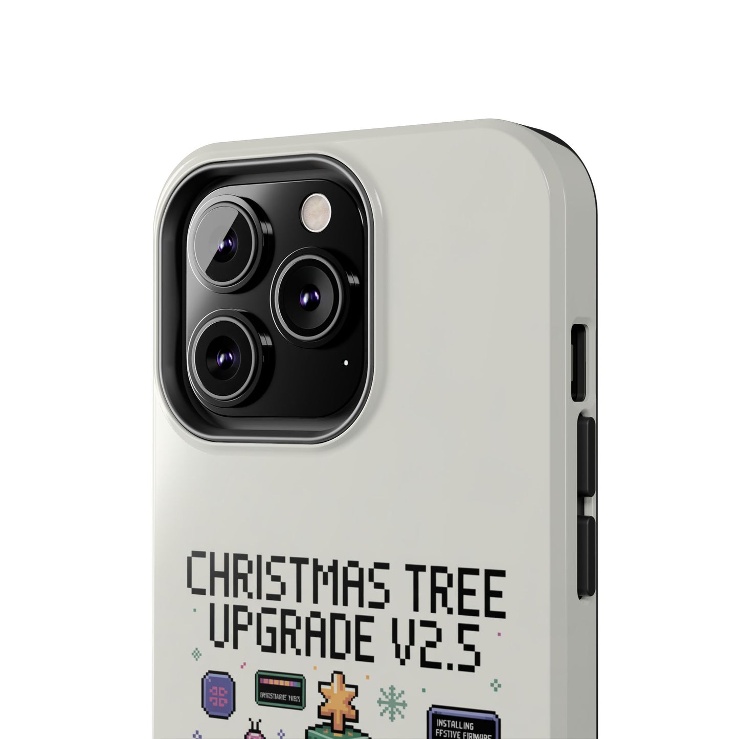 Christmas Tree Upgrade Tough iPhone Case - Pixel Art Design