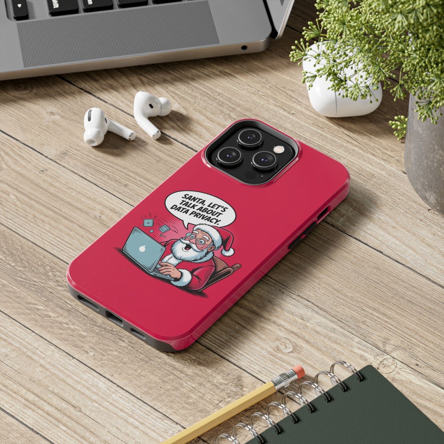 Santa Data Privacy Design Tough iPhone Case for Christmas