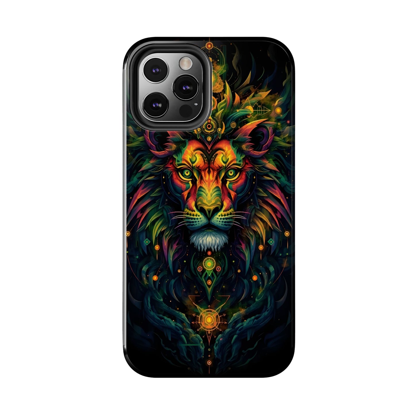 Vibrant Mystical Lion Art Tough Phone Case - Bold Protector for Animal Lovers - for iPhone