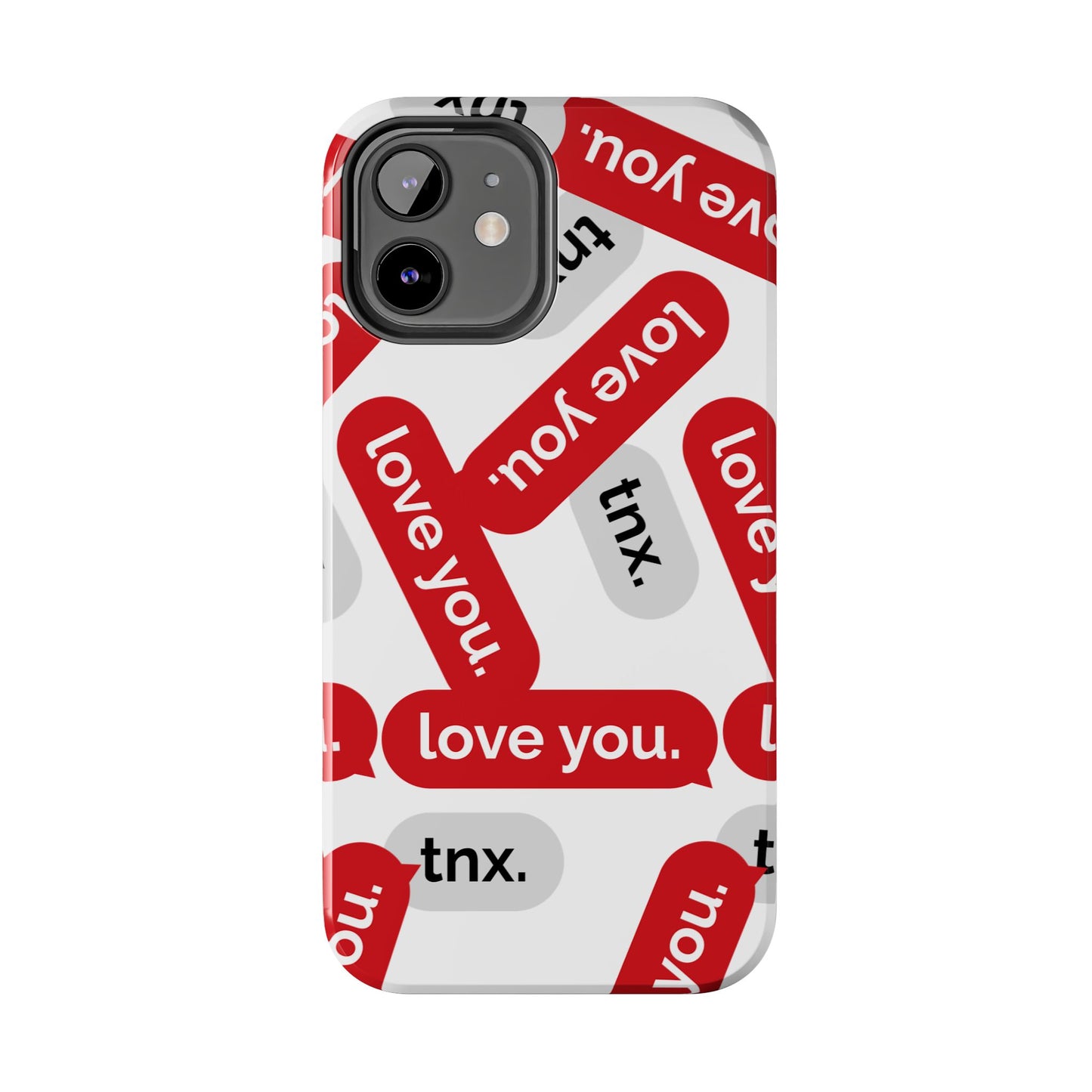 Love You&Tnx Tough Phone Case - Stylish and Protective for iPhone