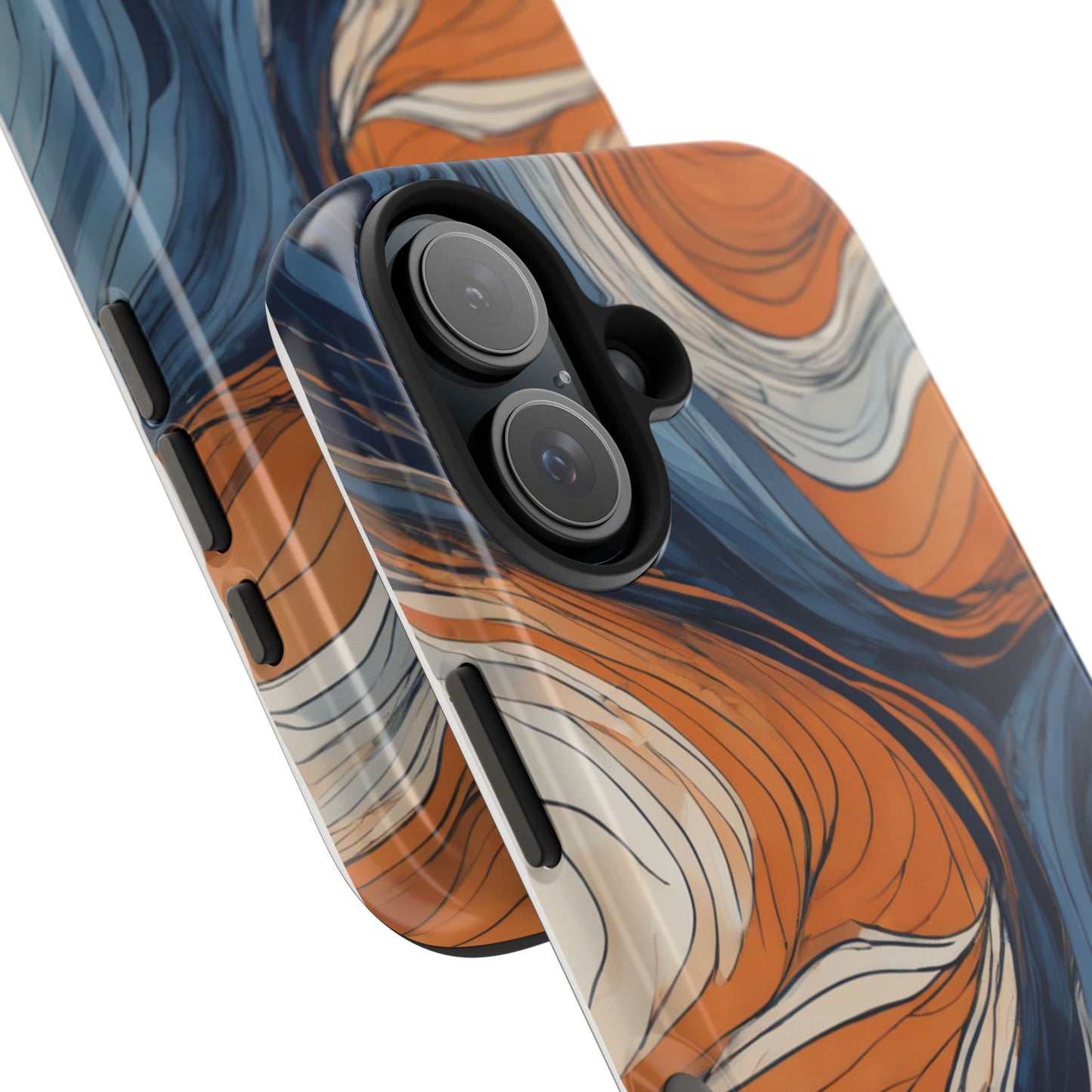 Artistic Tough Phone Case - Vibrant Abstract  Waves Design - for iPhone