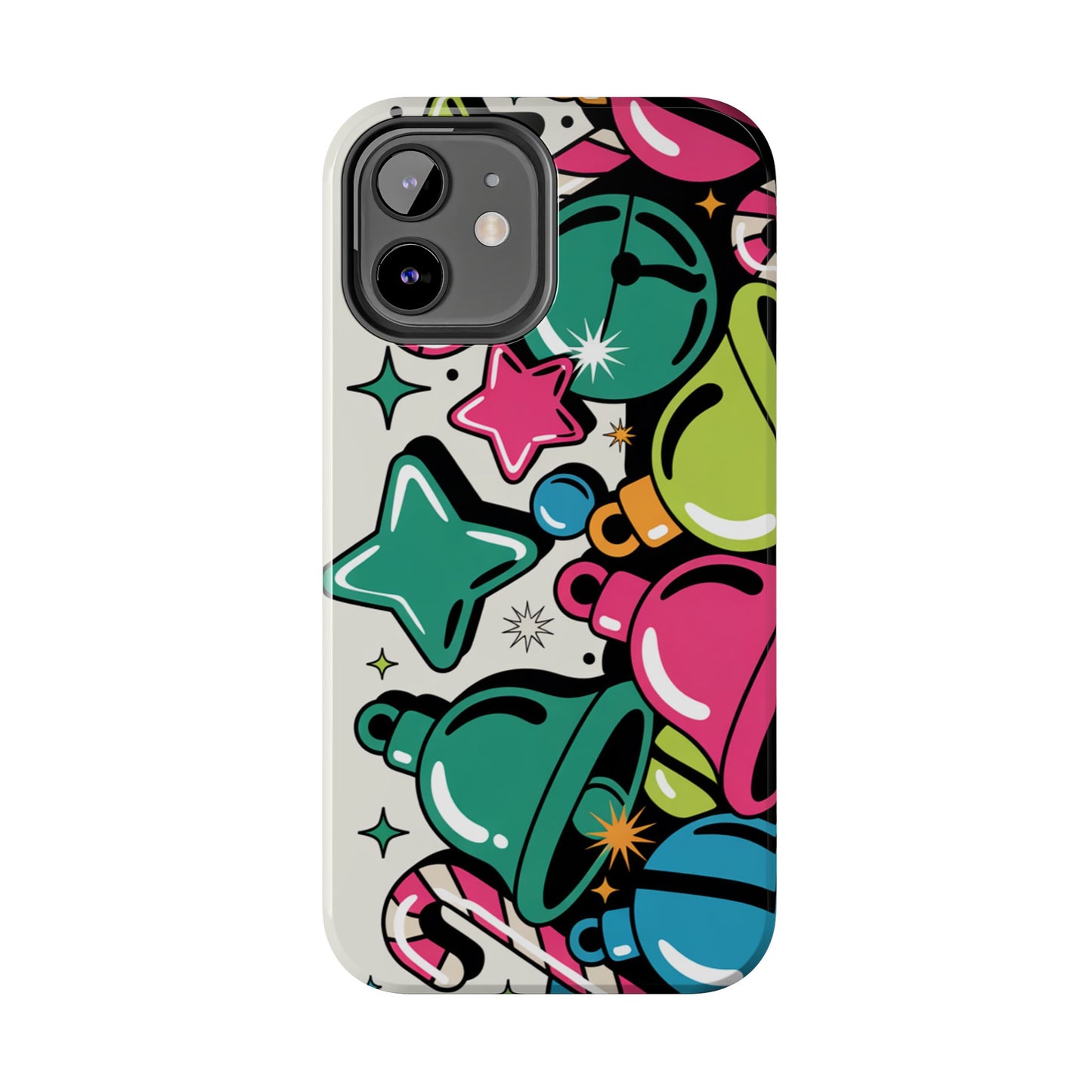 Retro 90's Colorful Bell Pattern Tough Phone Case for iPhones