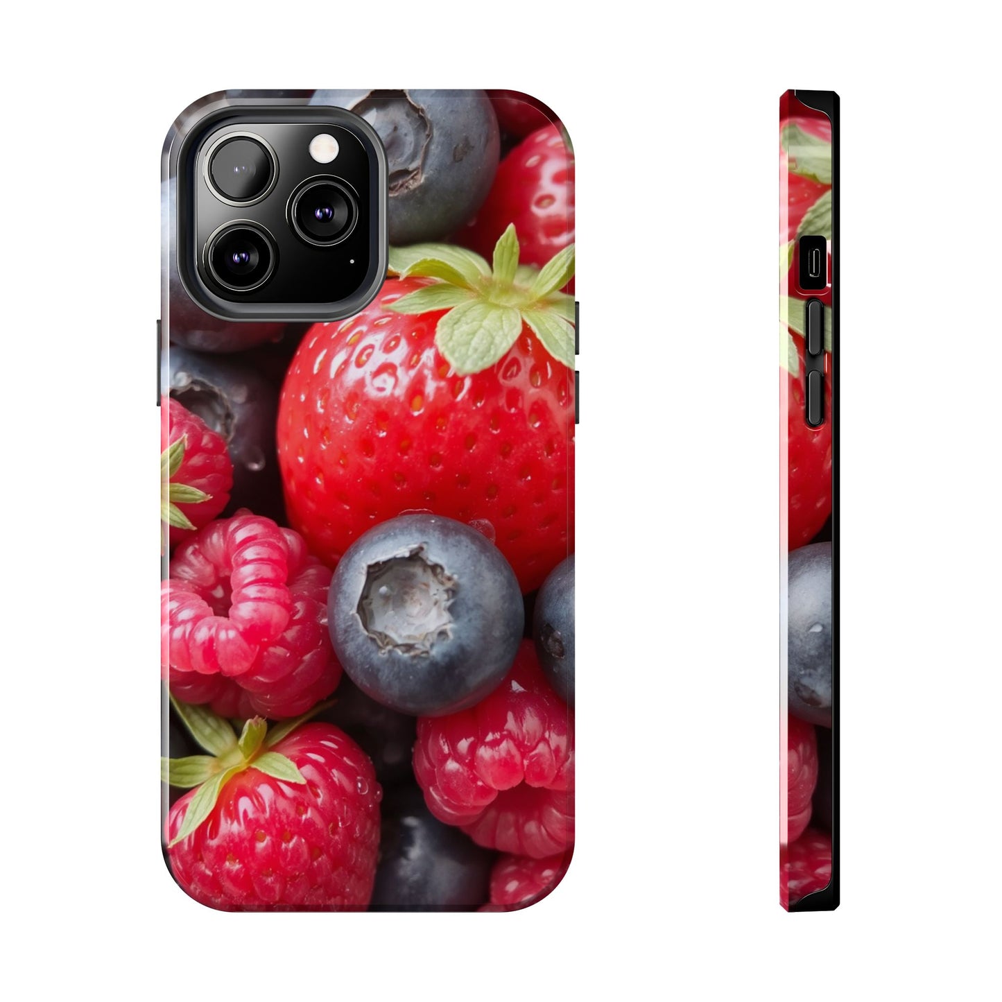 Fruit-Themed Tough Phone Case - Berry Burst Design